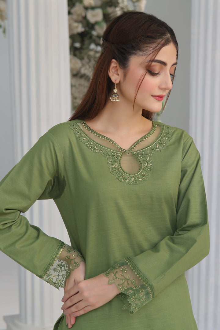 Luxeurs Khaddar Stitched Embroidered Dress