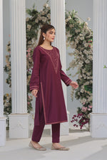 Load image into Gallery viewer, Luxeurs Khaddar Stitched Embroidered Dress