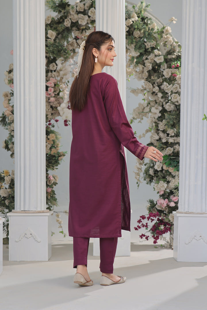 Luxeurs Khaddar Stitched Embroidered Dress