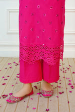 Load image into Gallery viewer, Shocking Pink Schiffli Lawn 2PC Dress

