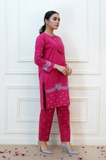 Load image into Gallery viewer, Viva Magenta 2PC Embroidered Lawn Dress
