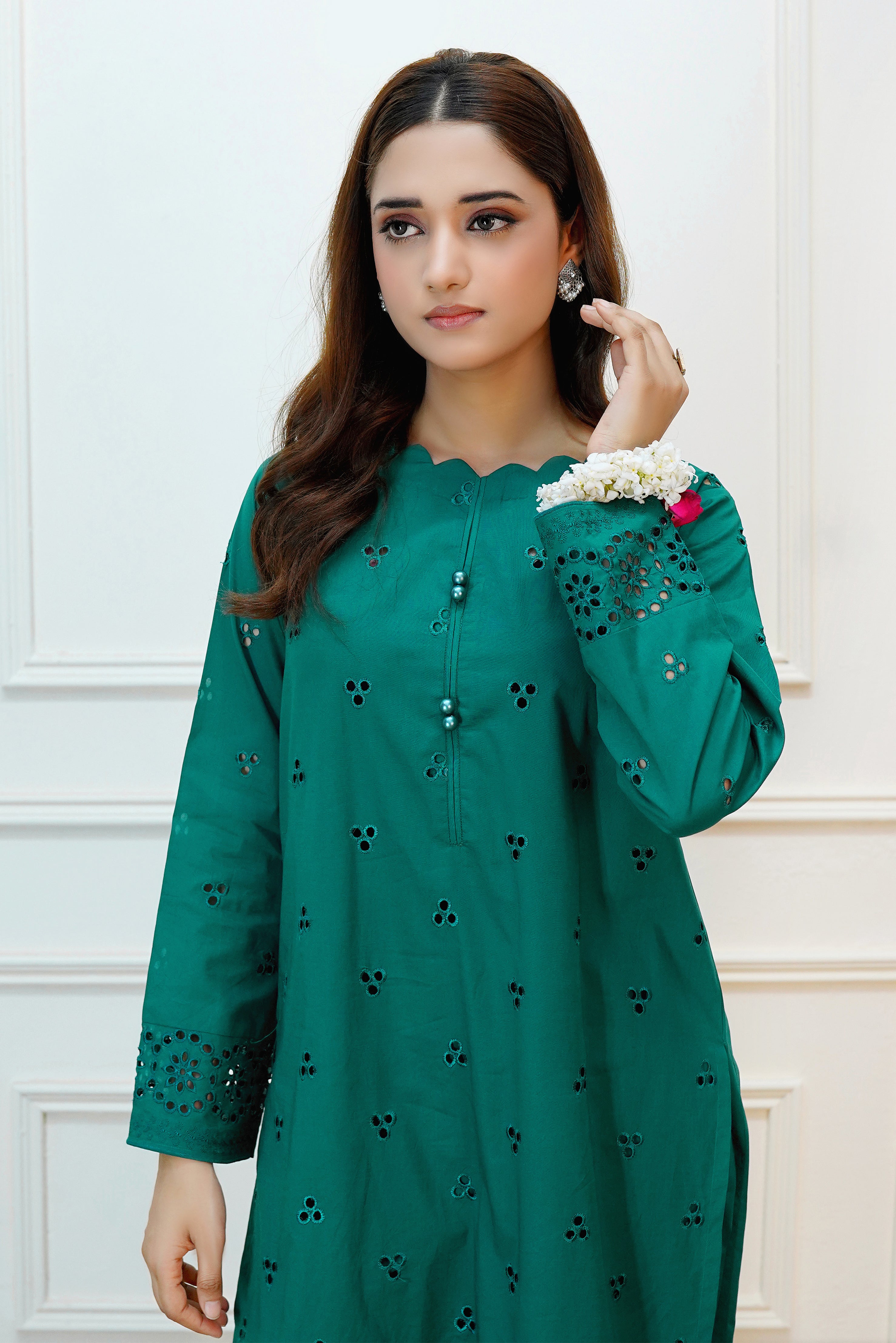Luxeurs Embroidered Pretwear Designer Lawn Dress