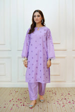 Load image into Gallery viewer, Lilac Schiffli Lawn 2PC Dress
