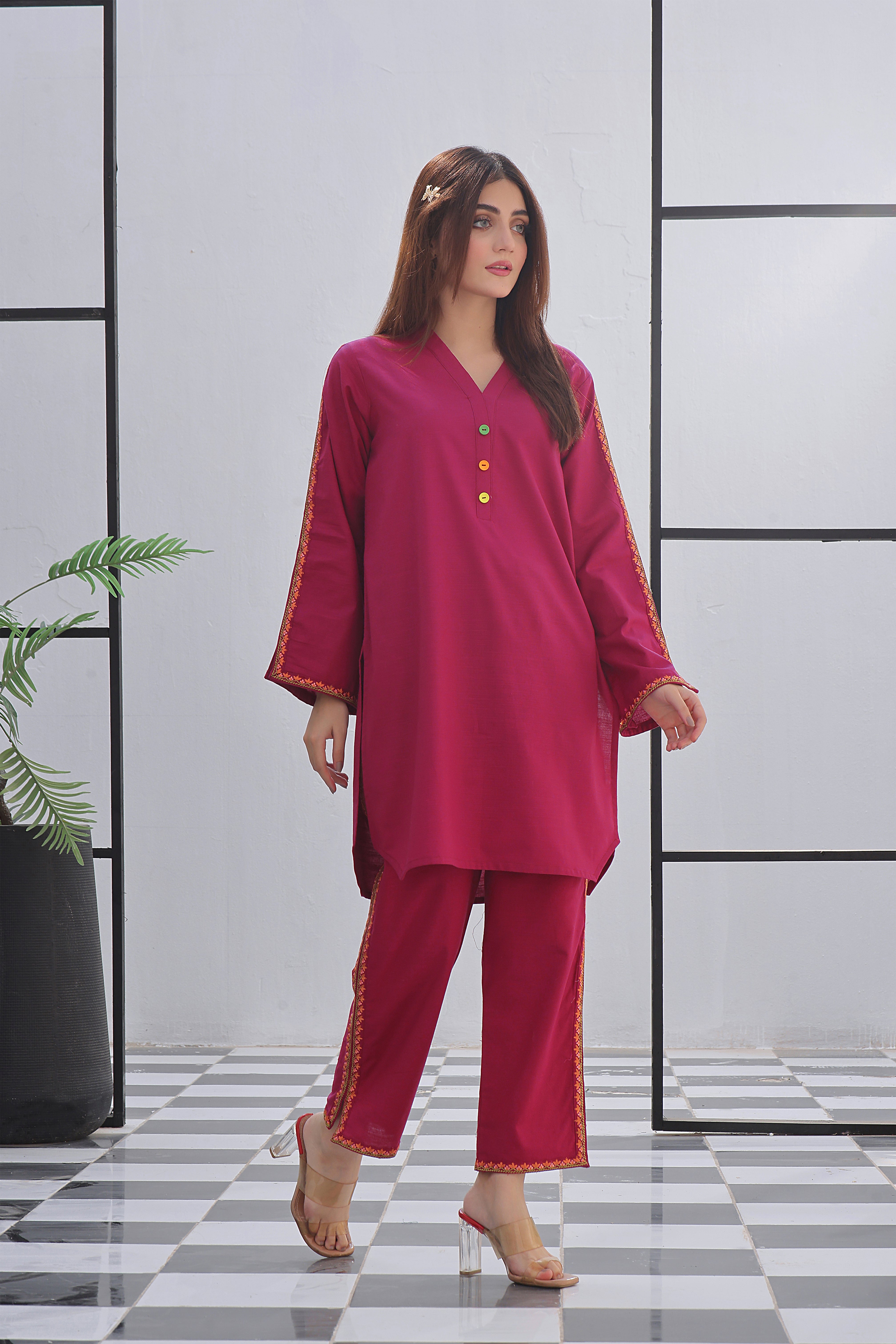 Luxeurs Khaddar Stitched Embroidered Dress