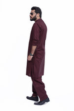 Load image into Gallery viewer, Men&#39;s Brown Stitched Cotton Shalwar Kameez
