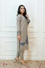 Load image into Gallery viewer, Light Taupe 2PC Embroidered Lawn Dress
