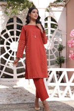 Load image into Gallery viewer, Marmalade Stitched 2pc Embroidered Suit
