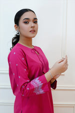Load image into Gallery viewer, Viva Magenta 2PC Embroidered Lawn Dress
