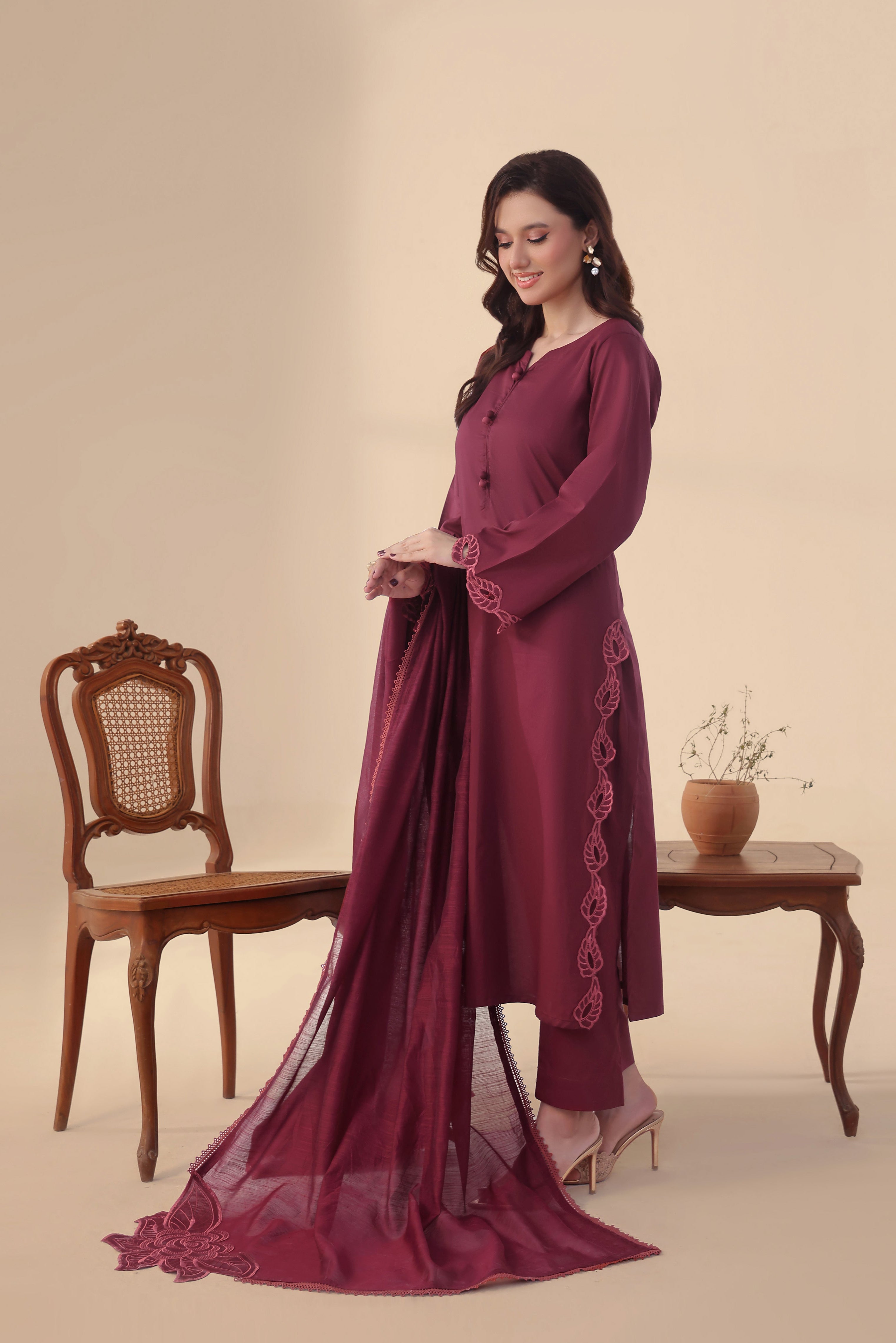 Camillia Embroidered 3PC Lawn Dress