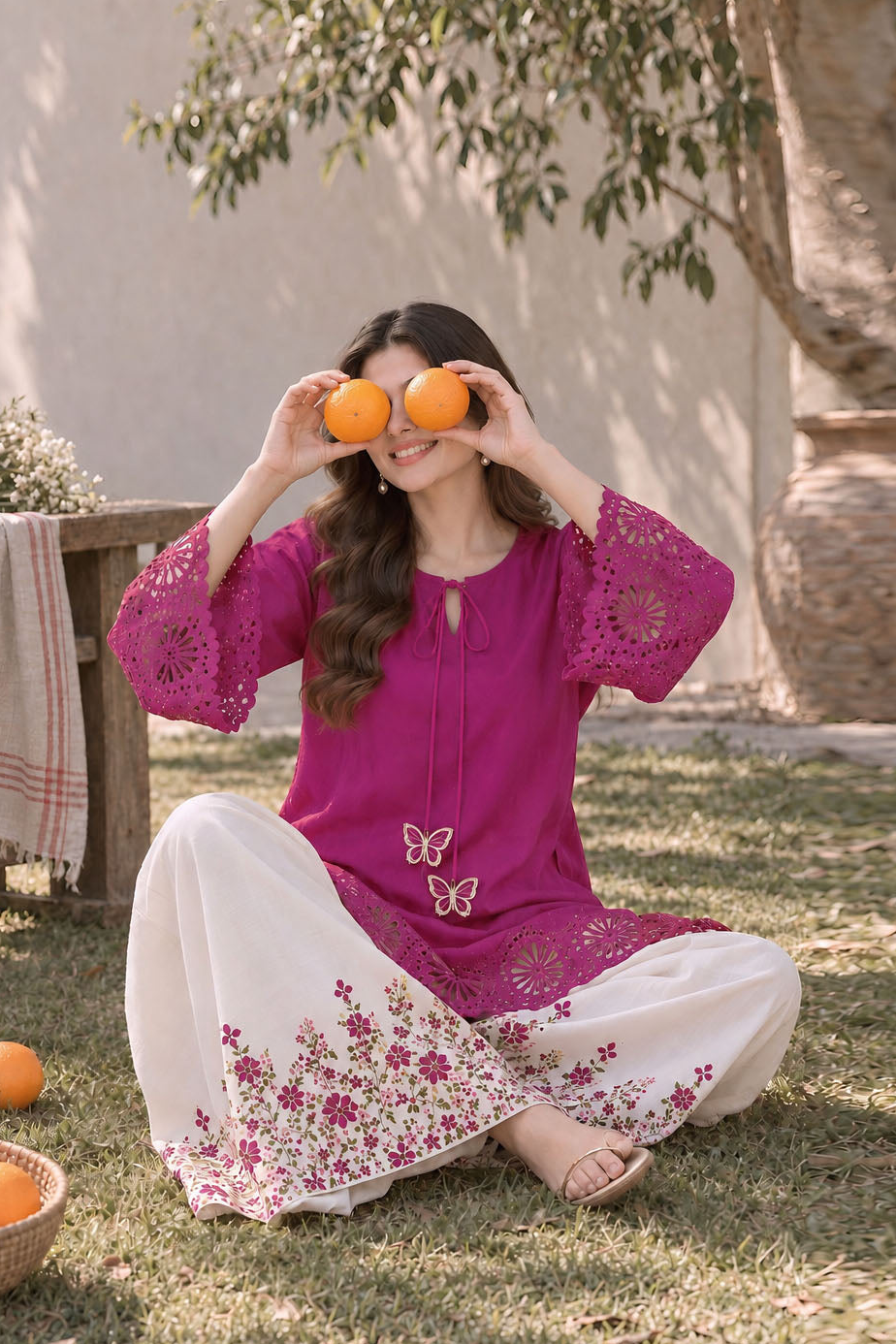 Cherry Emb. Lawn 2PC Dress
