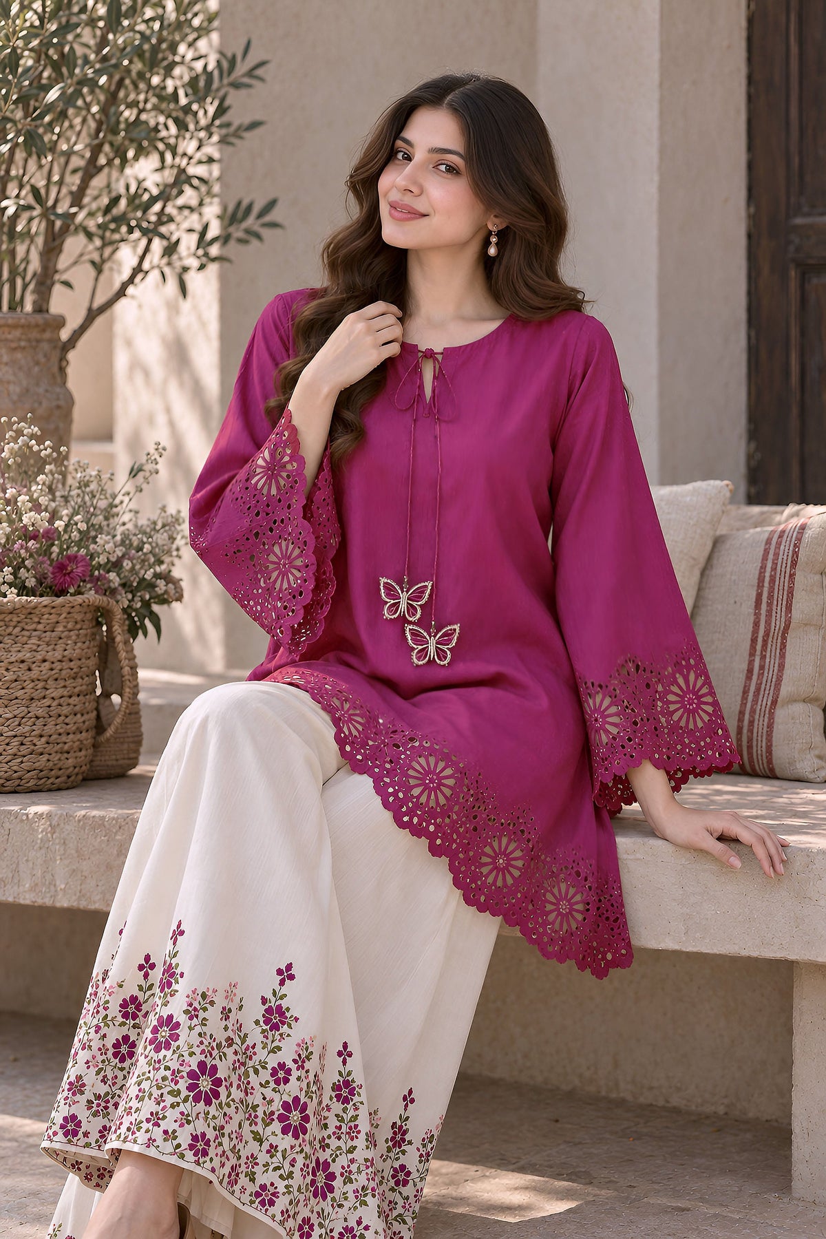 Cherry Emb. Lawn 2PC Dress
