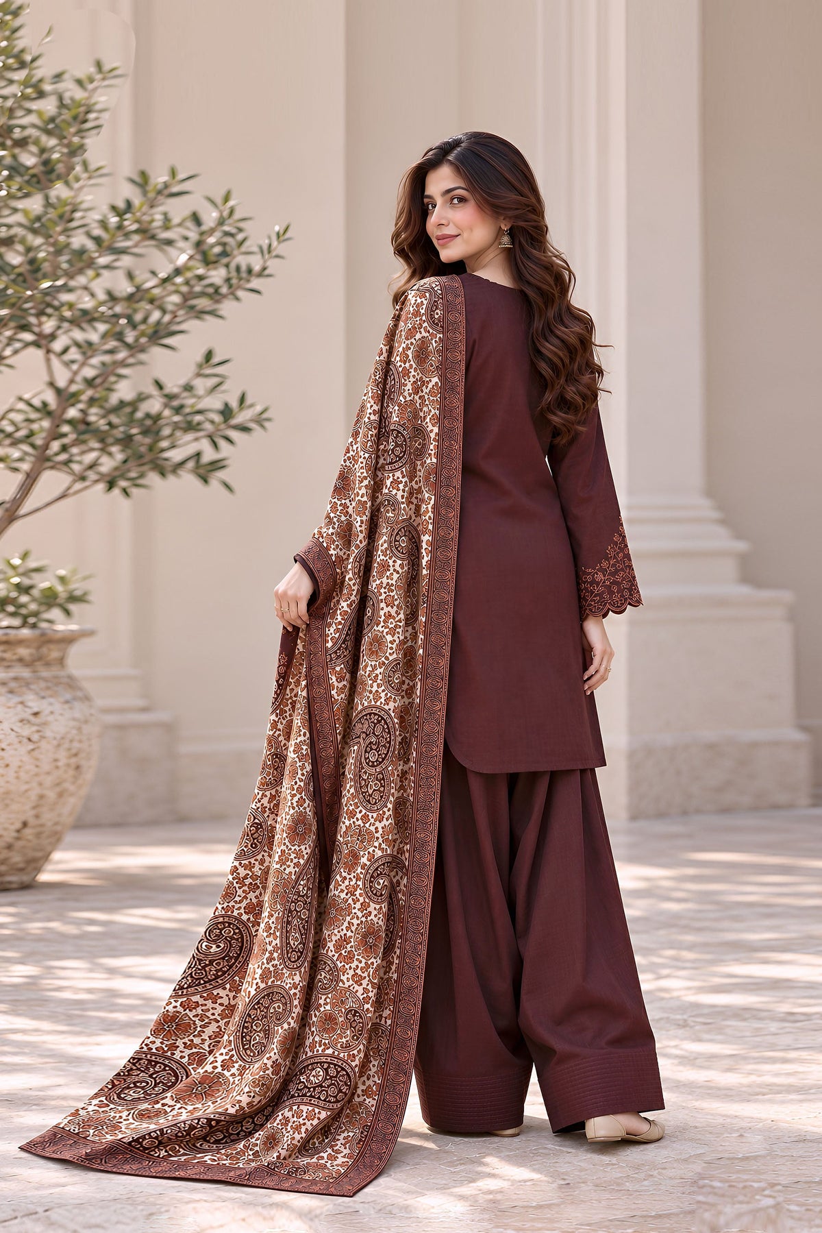 Chocolate Khaddar 3PC