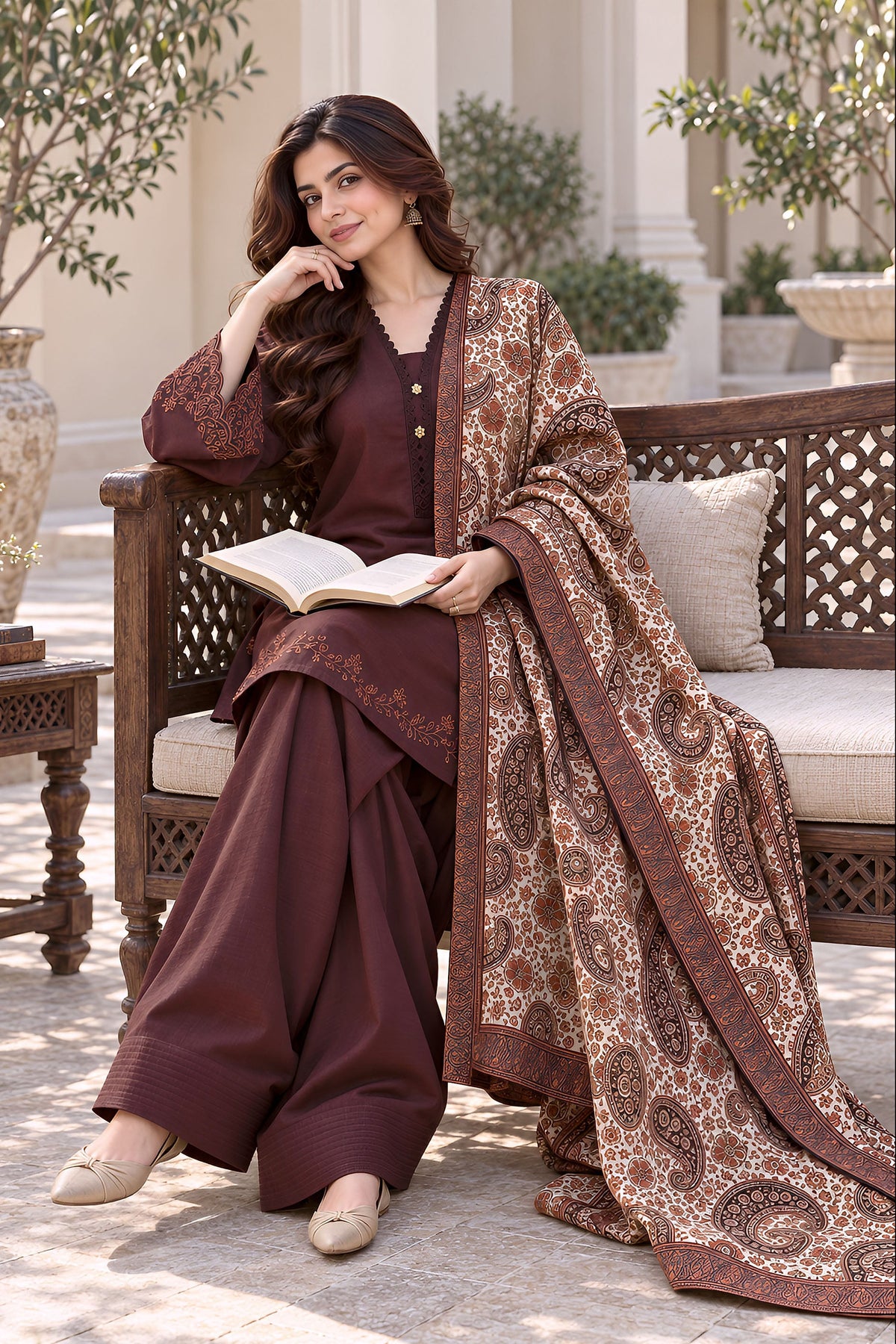 Chocolate Khaddar 3PC