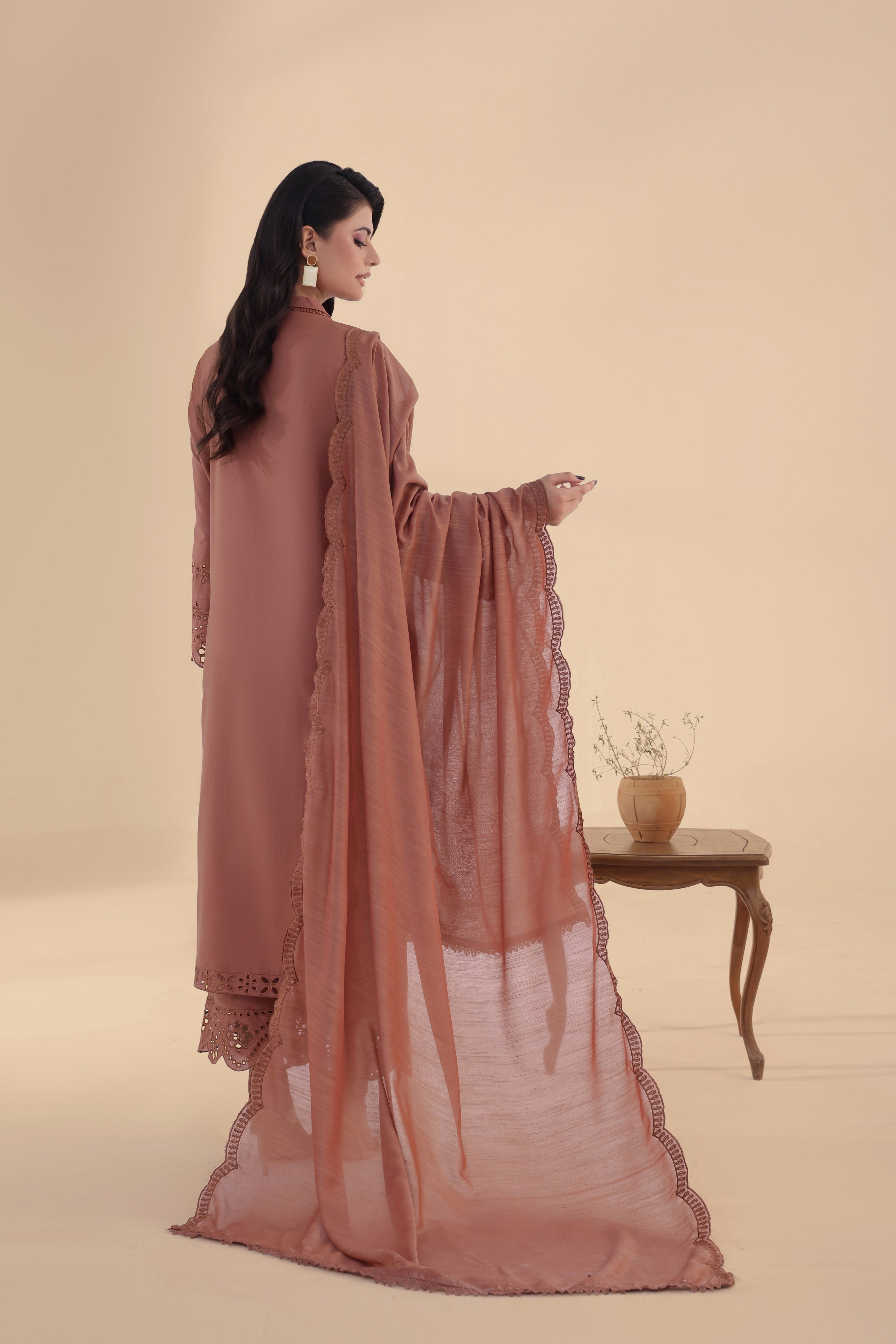 Cinnamon Embroidered 3PC Lawn Dress