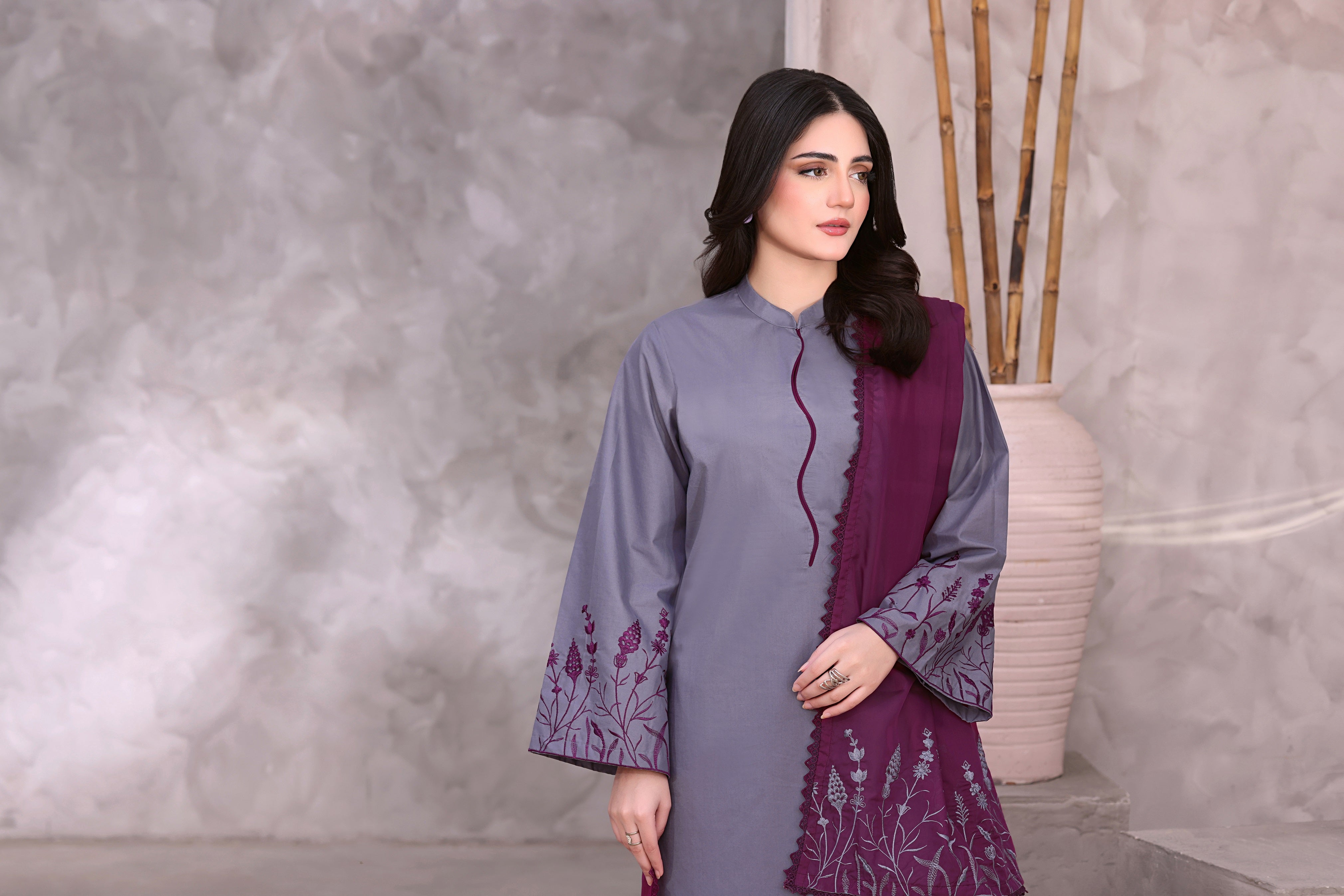 Ella Embroidered 3PC Lawn Dress