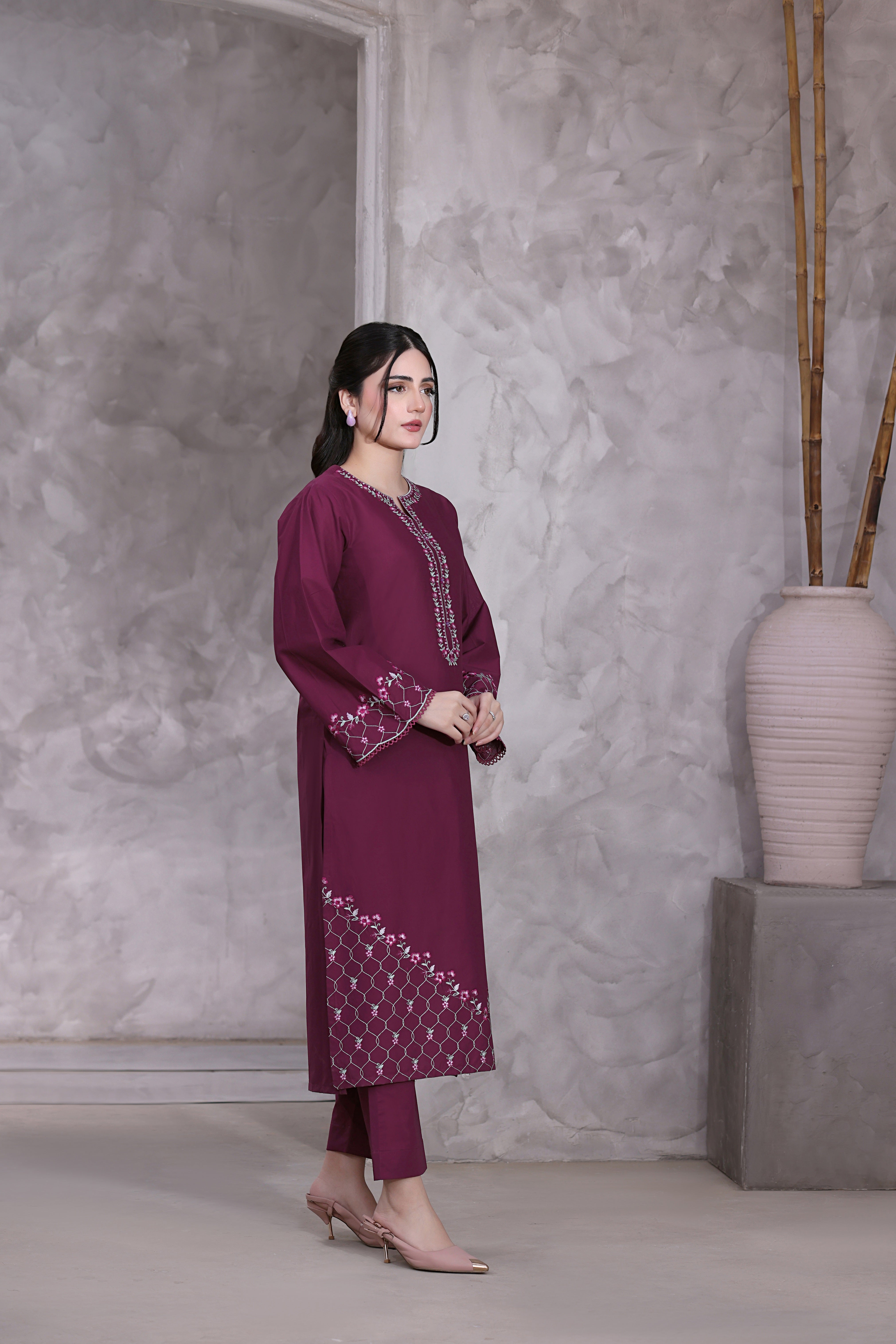 Fiona Embroidered 3PC Lawn Dress