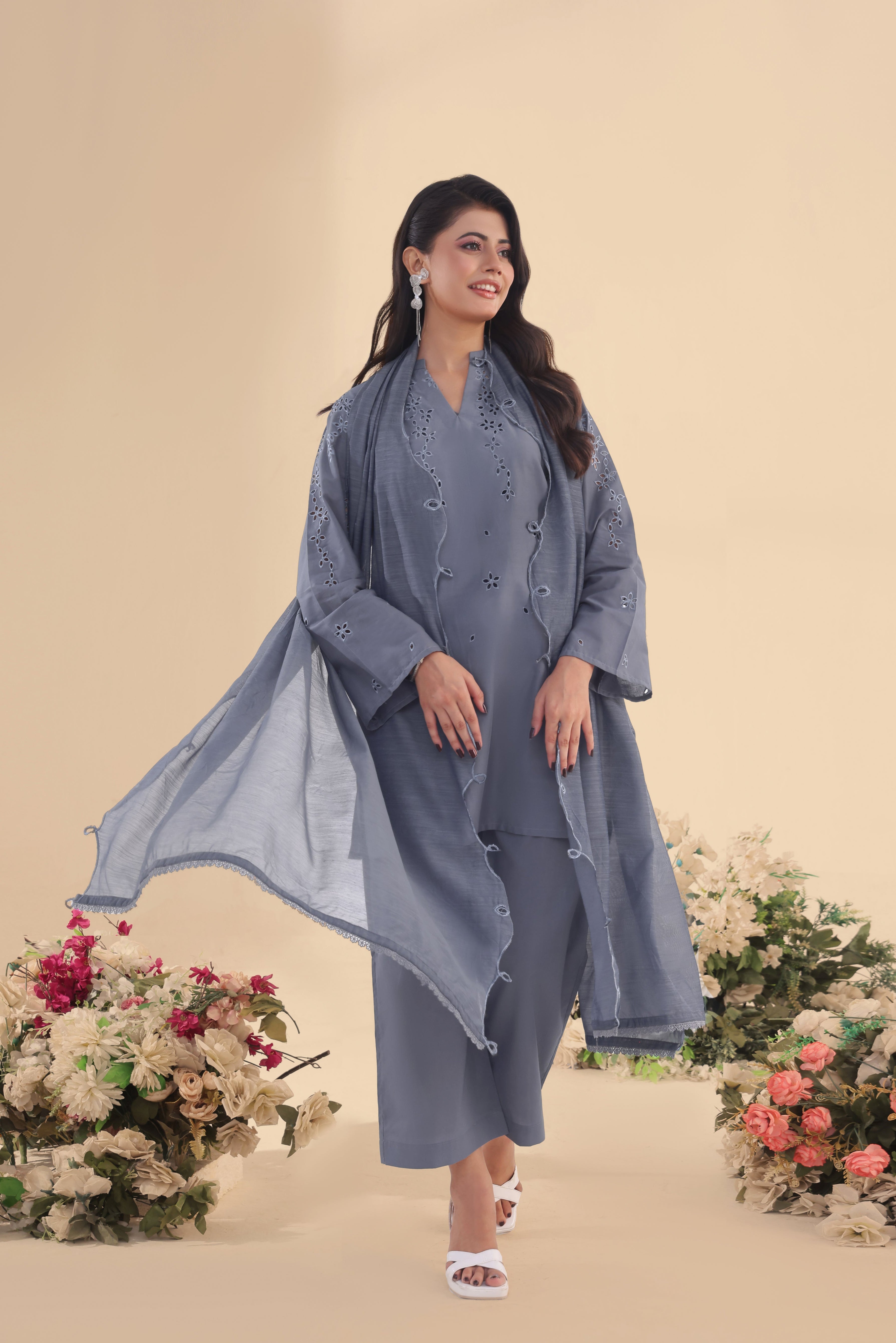 Flint Embroidered 3PC Lawn Dress