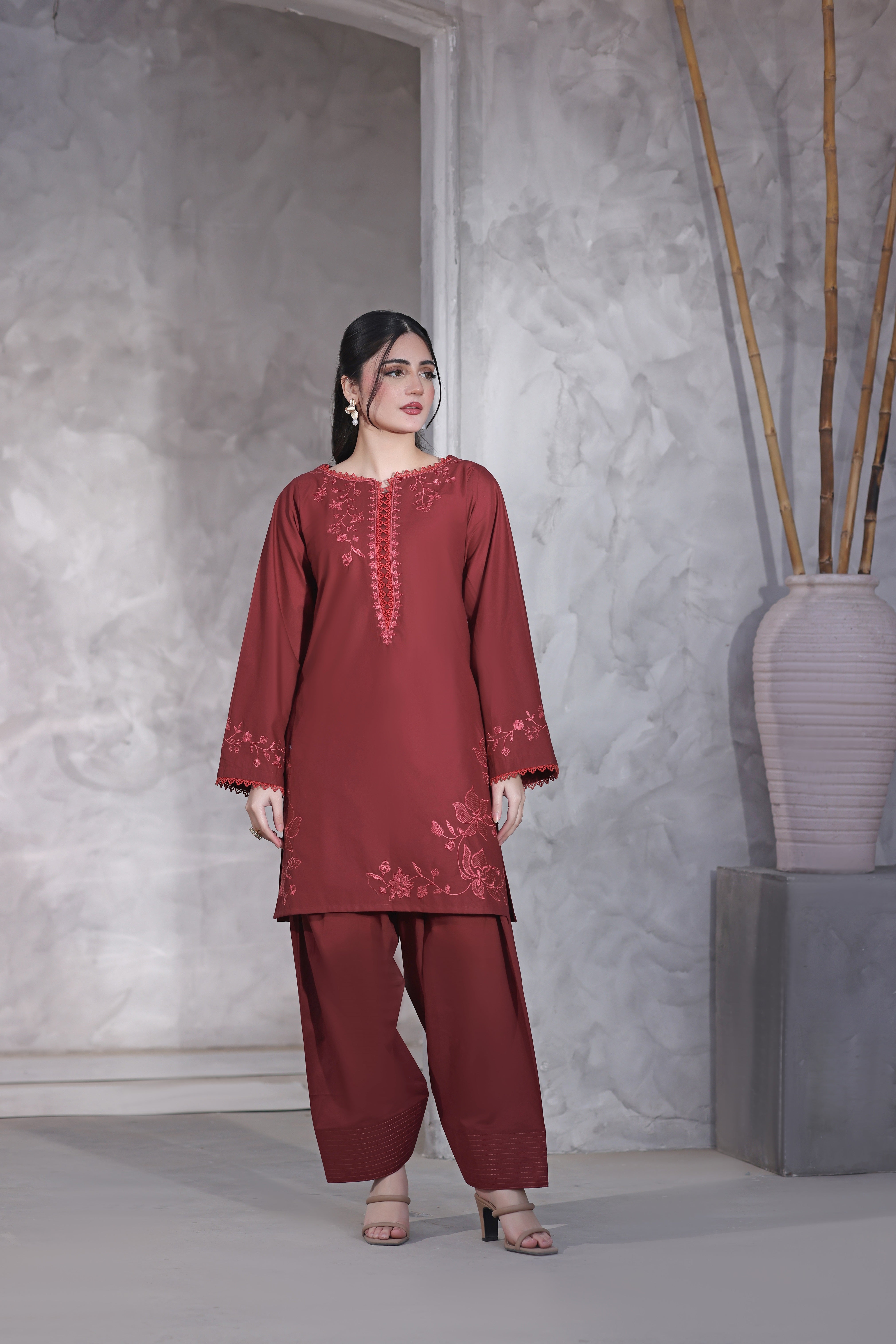 Freya Embroidered 3PC Lawn Dress