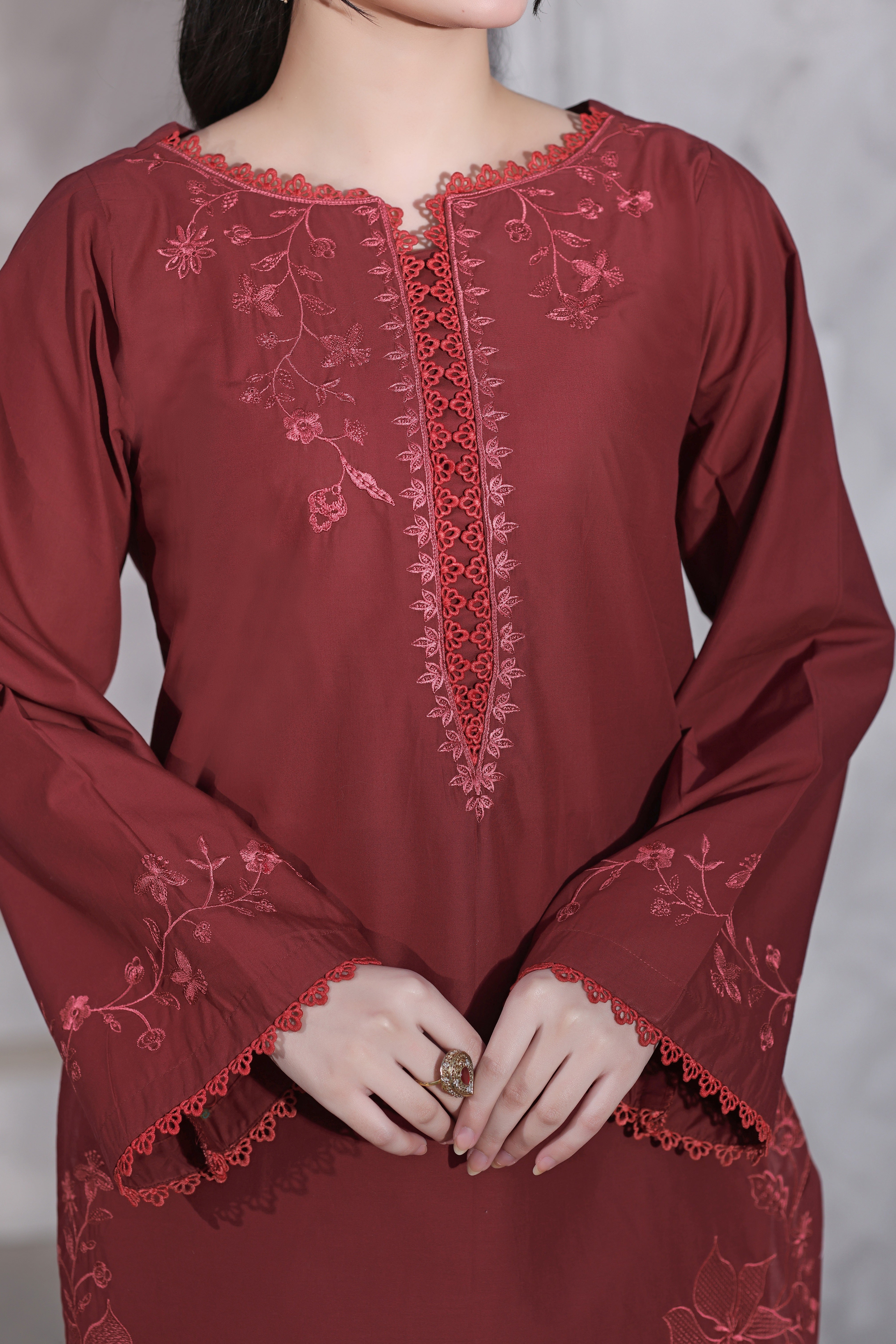 Freya Embroidered 3PC Lawn Dress