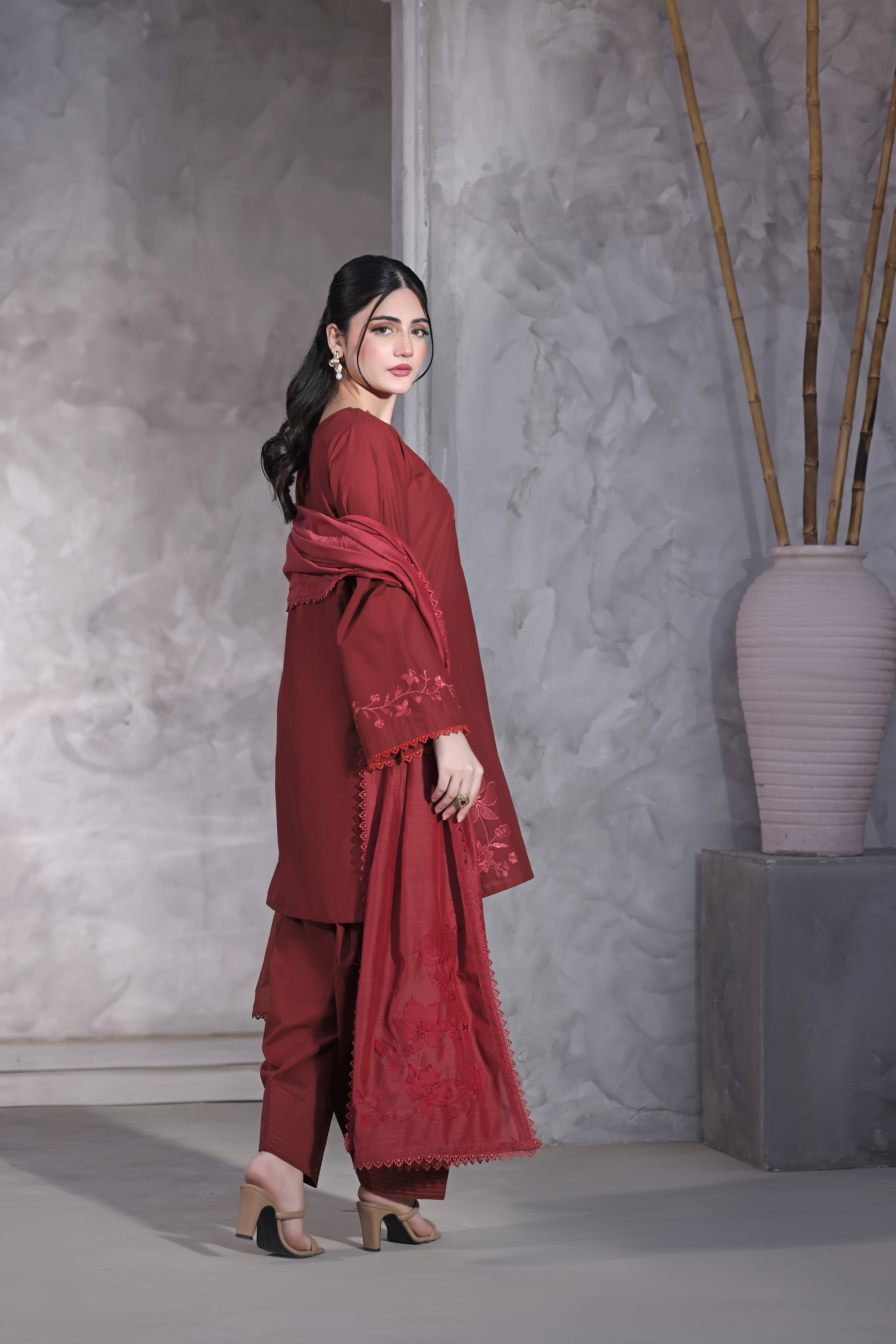 Freya Embroidered 3PC Lawn Dress