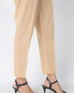 Load image into Gallery viewer, Beige Cotton Basic Straight Pants
