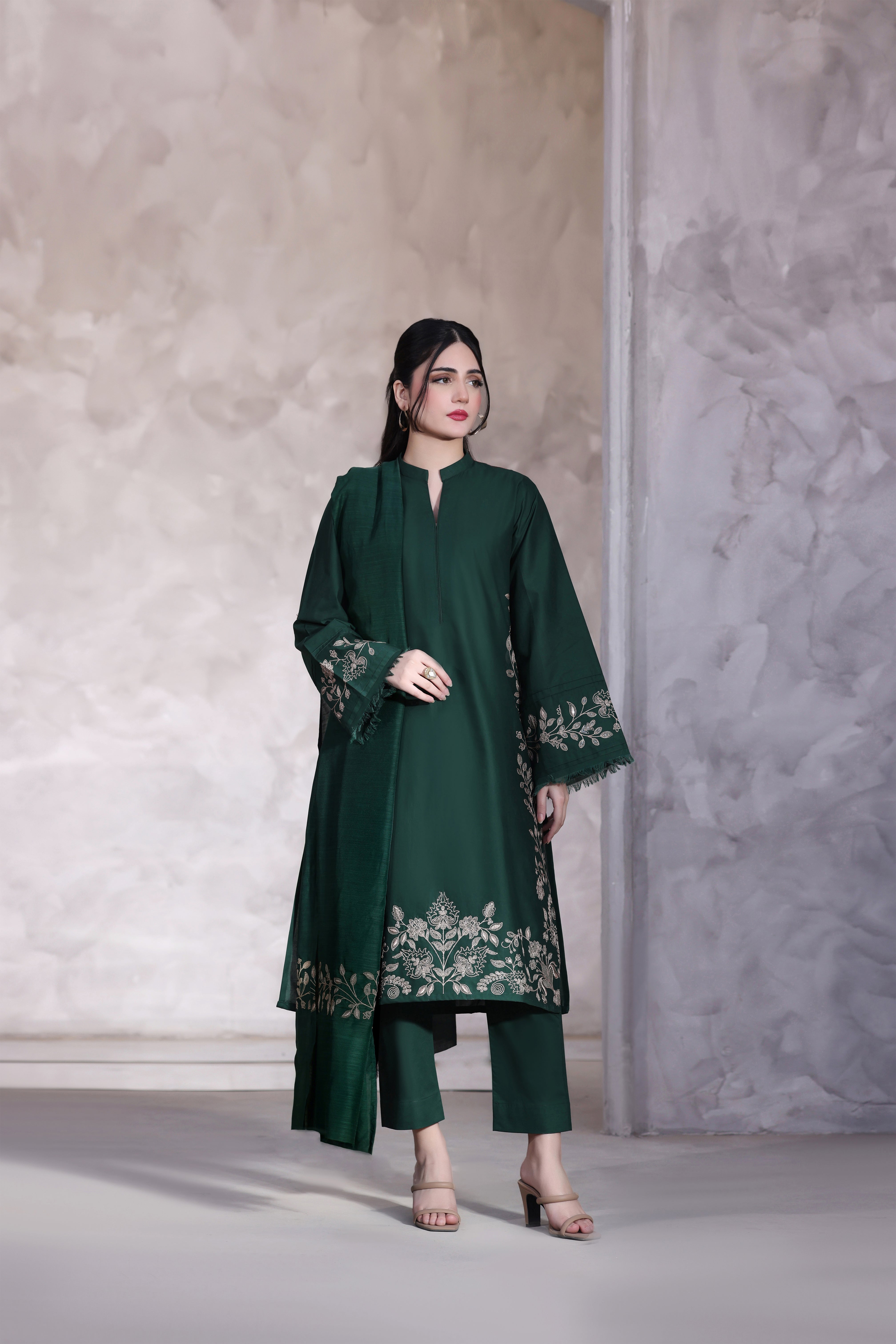 Julia Embroidered 3PC Lawn Dress