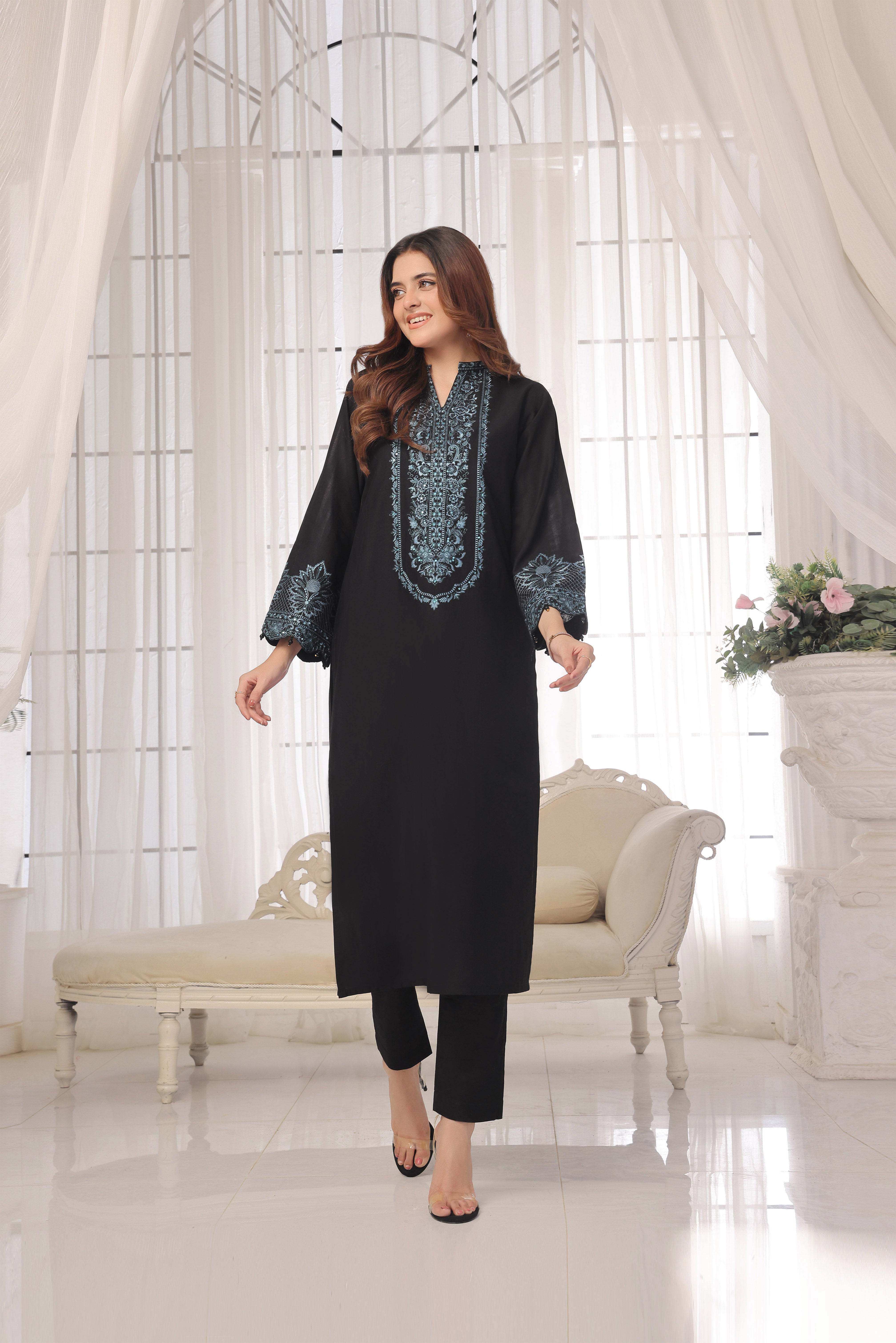 Luna Embroidered 3PC Lawn Dress