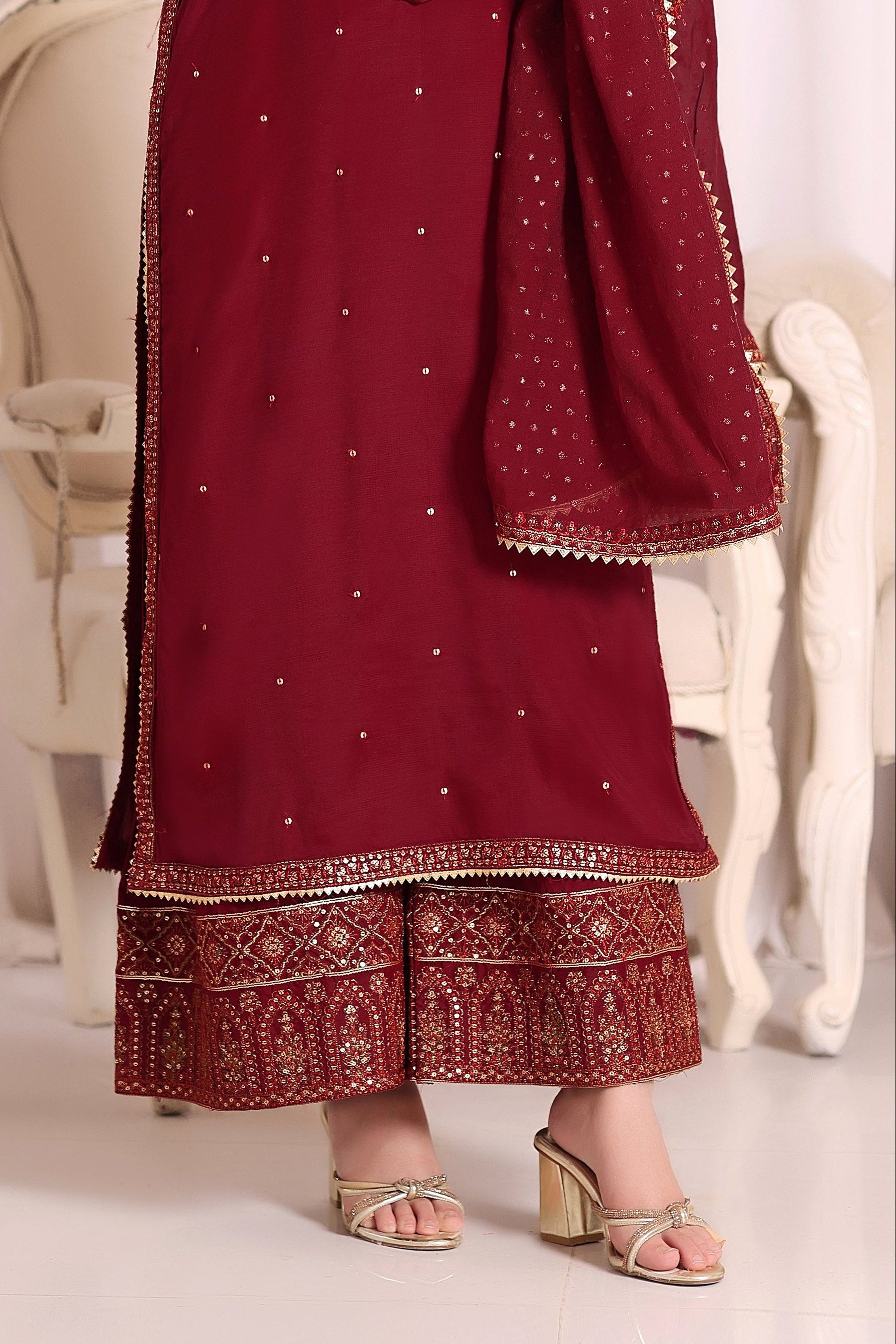 Aatish RawSilk 3PC Fprmal Dress