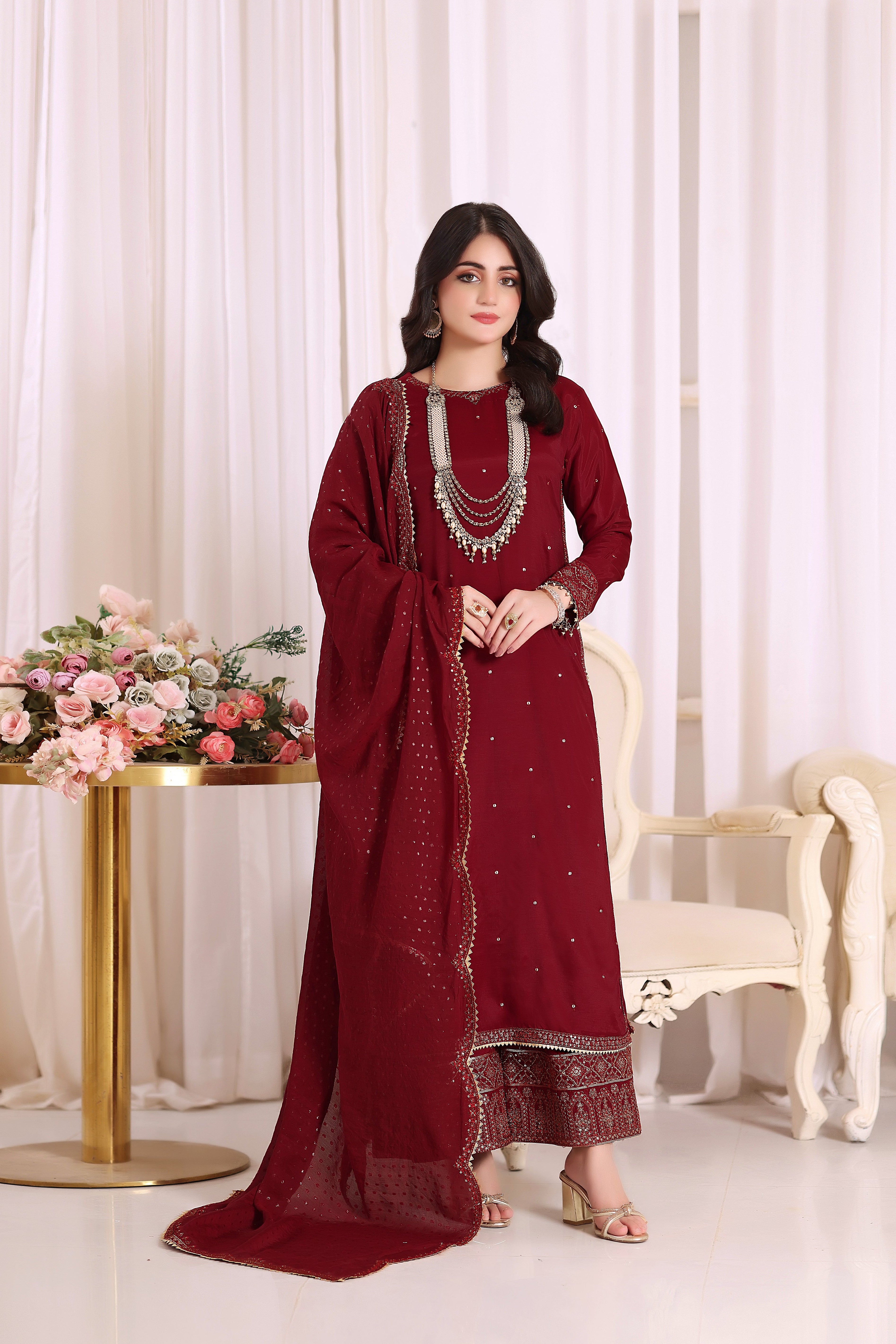 Aatish RawSilk 3PC Fprmal Dress