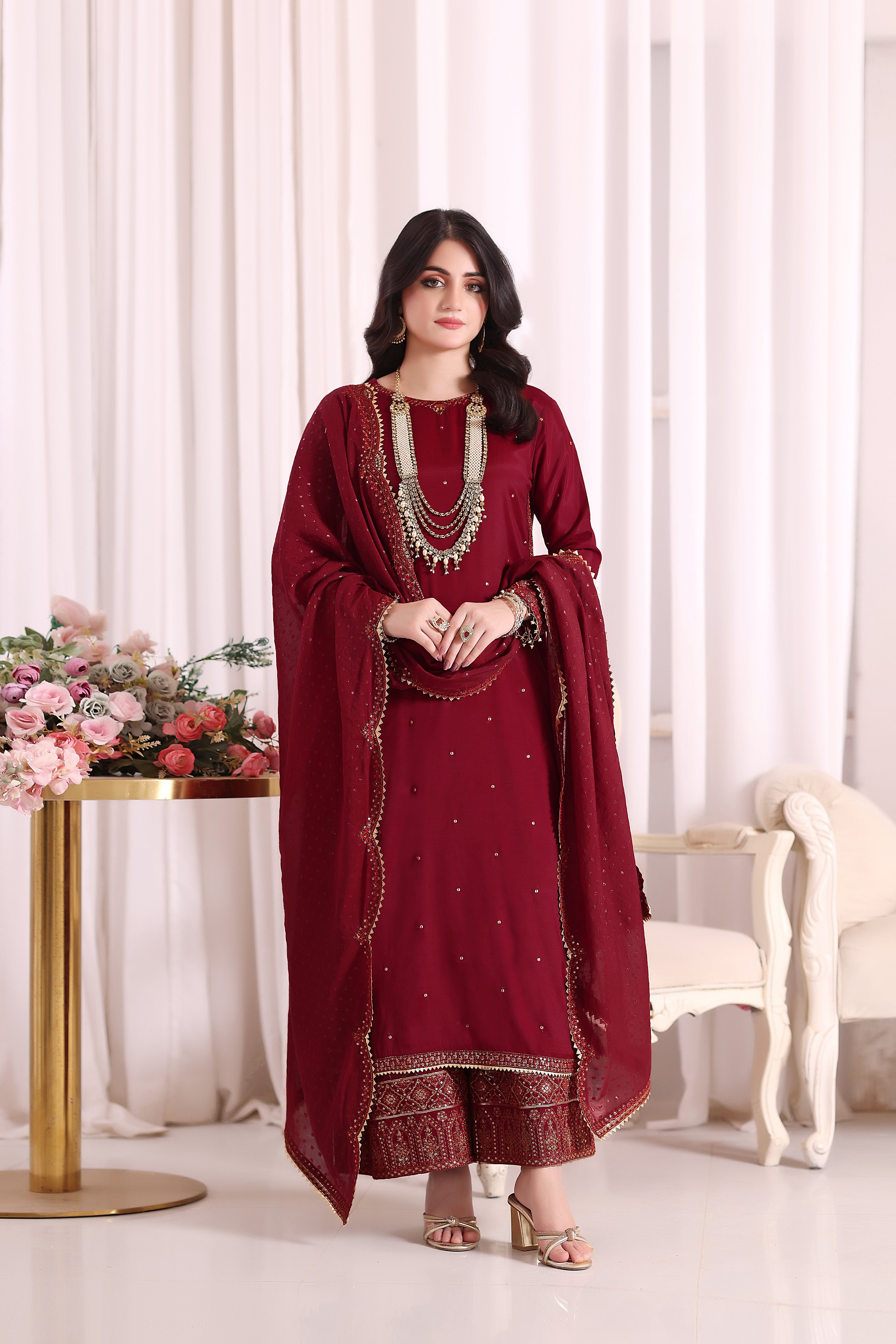 Aatish RawSilk 3PC Fprmal Dress