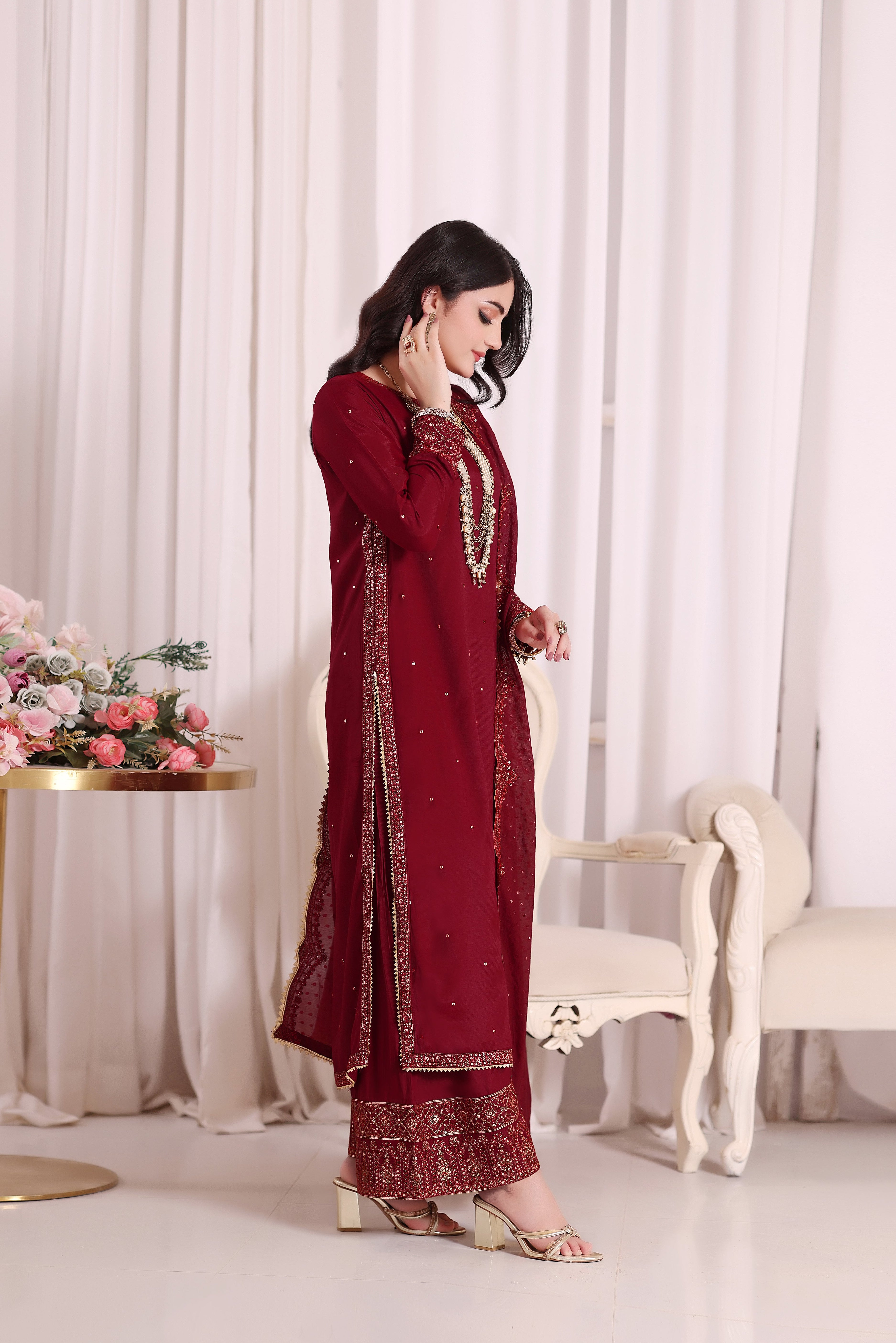 Aatish RawSilk 3PC Fprmal Dress