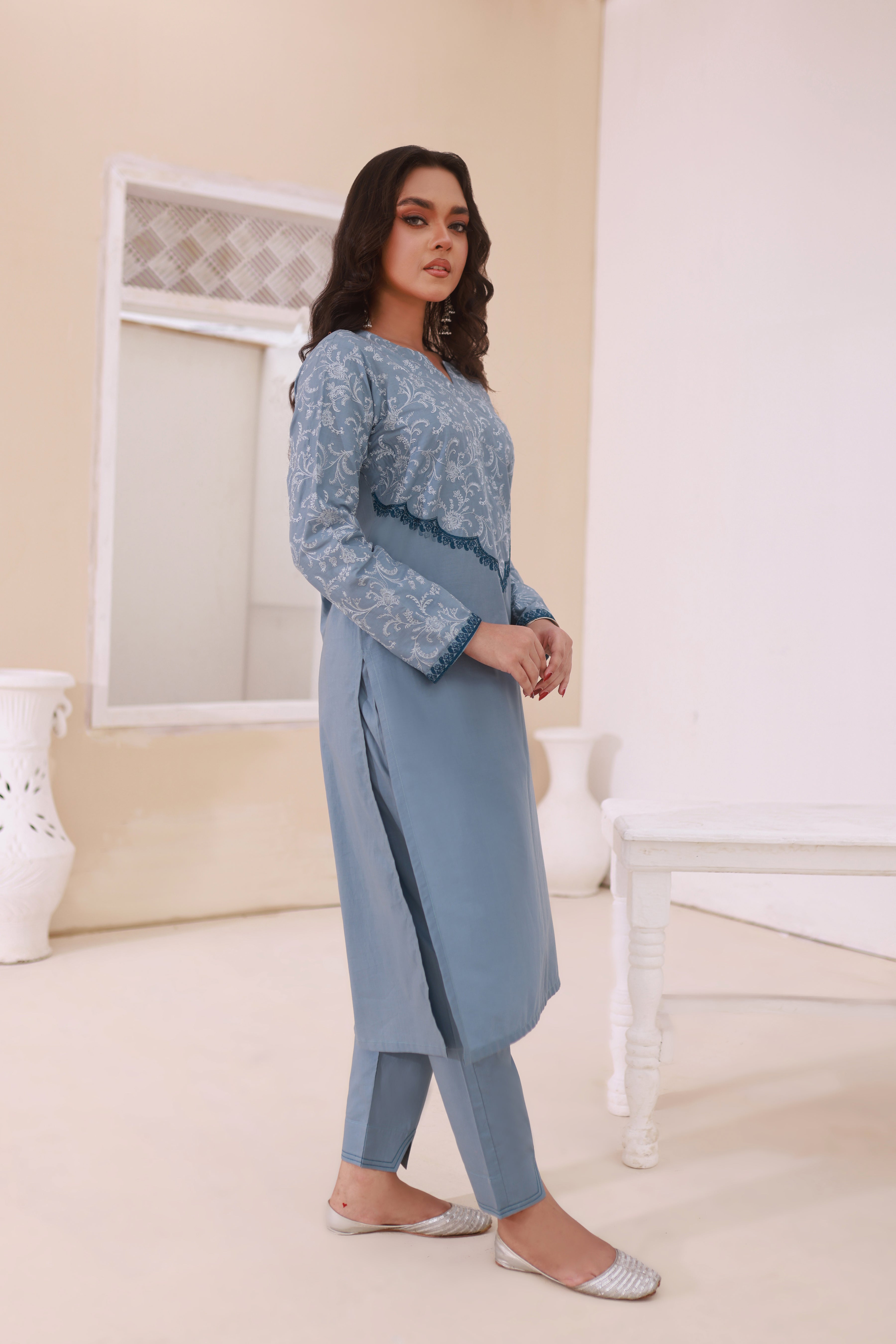 Arctic Embroidered Lawn Stitched Dress