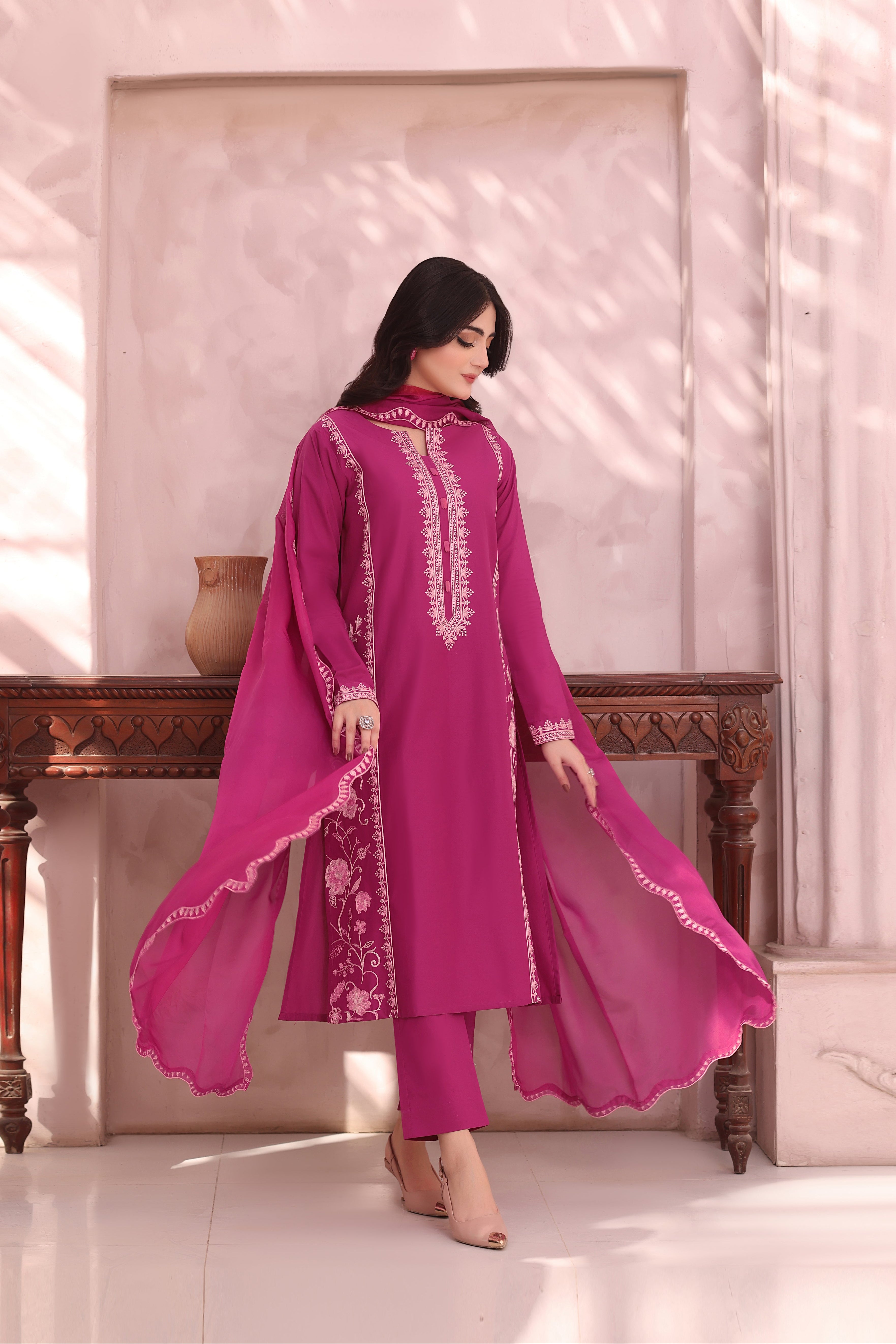 Ballerina Embroidered 3PC Lawn Dress