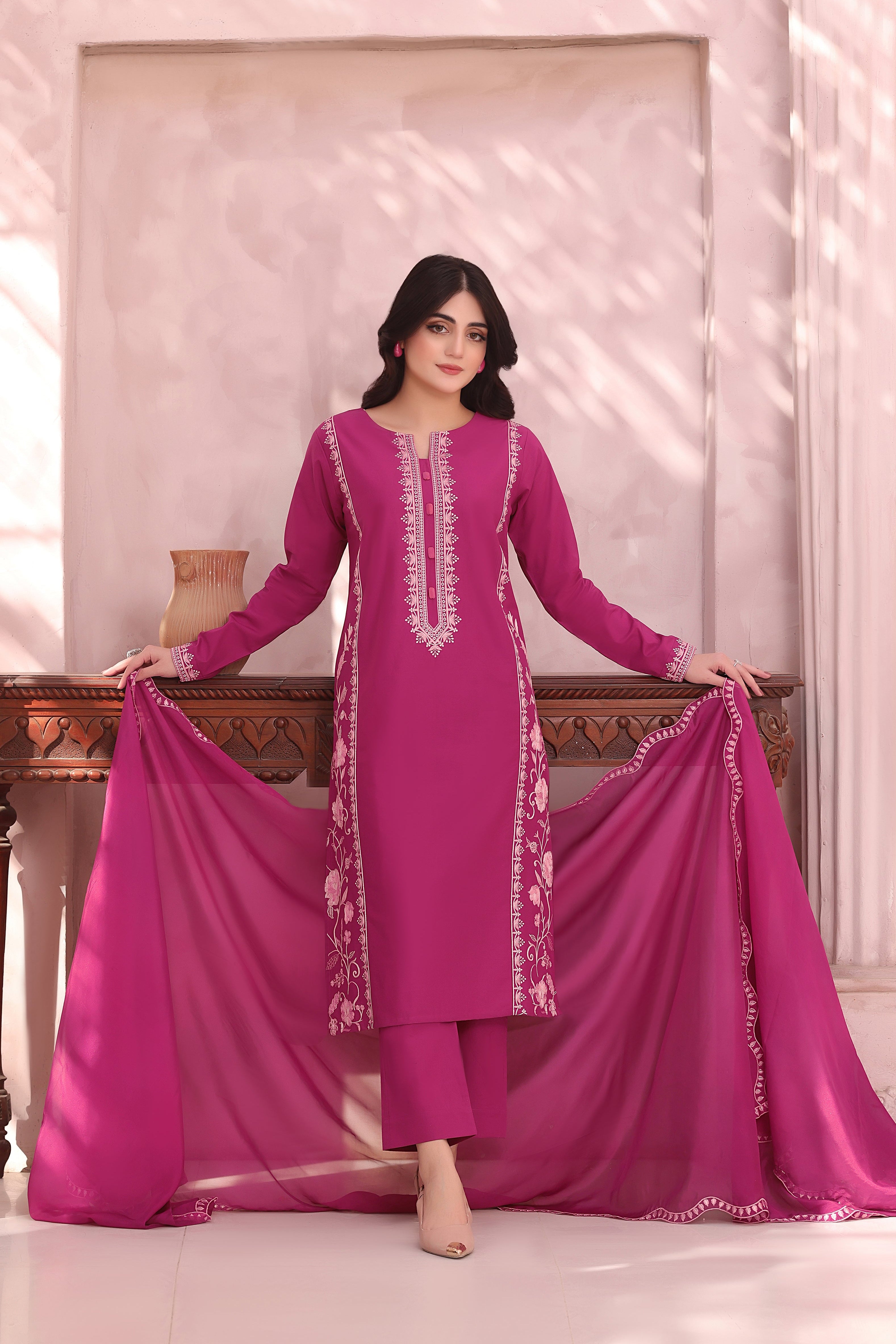 Ballerina Embroidered 3PC Lawn Dress