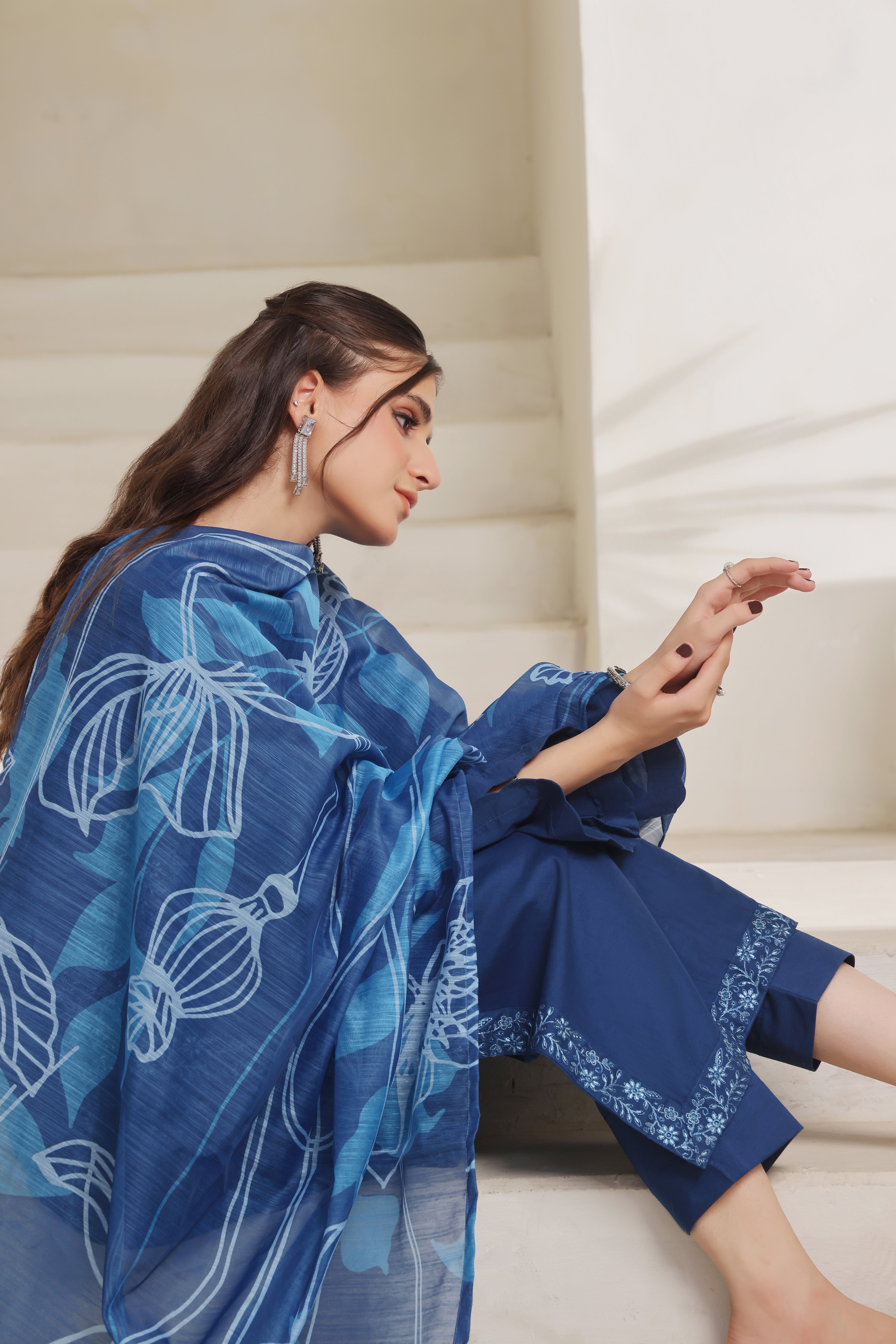 Clouds Embroidered 3PC Lawn Dress