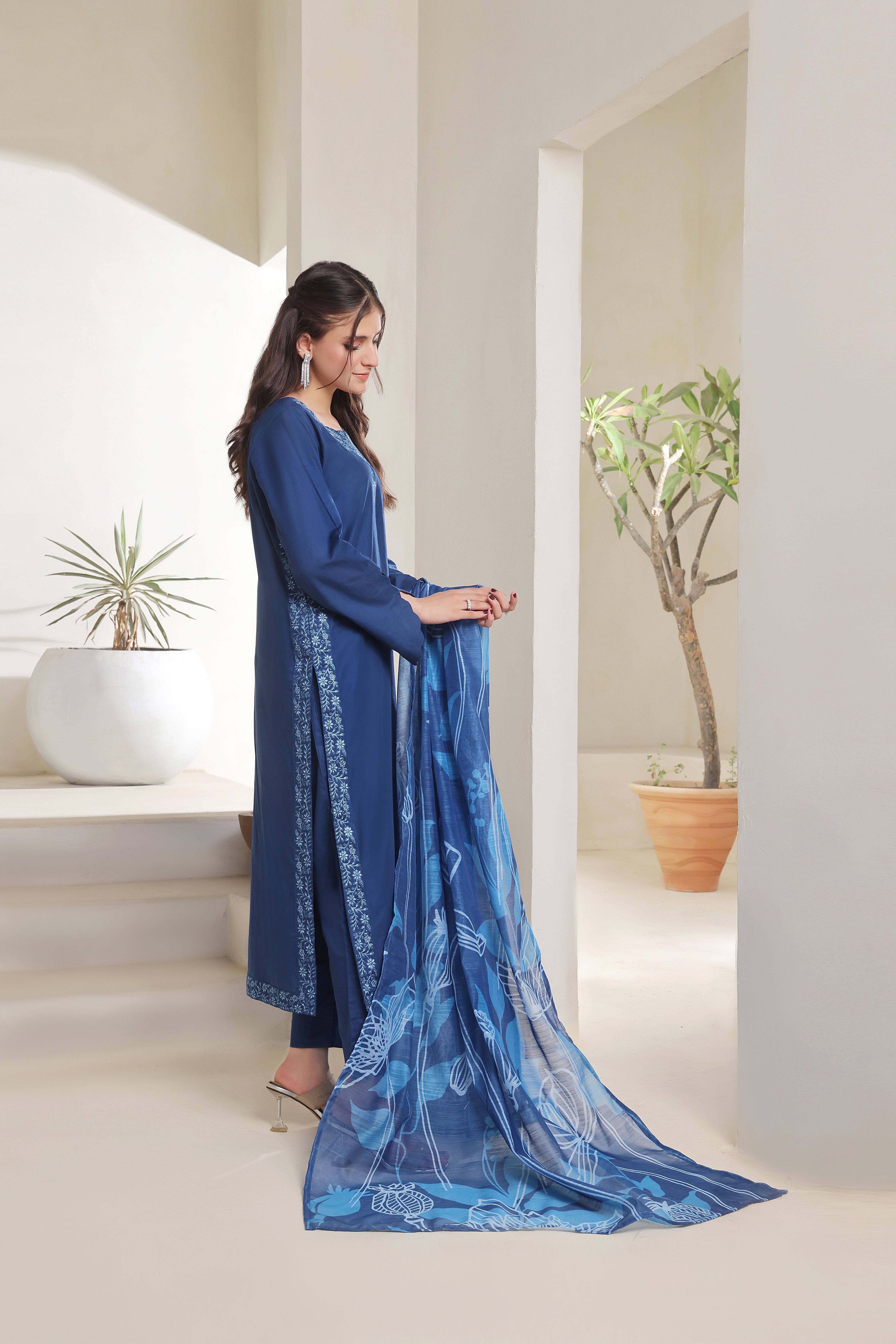 Clouds Embroidered 3PC Lawn Dress