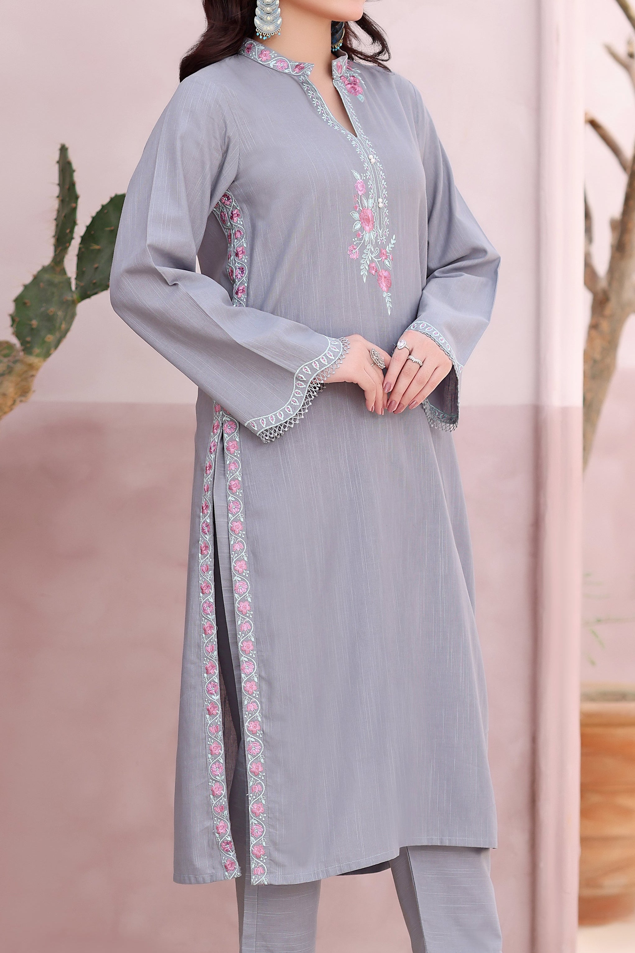 Crystal Khaddar Stitched 3PC Dress