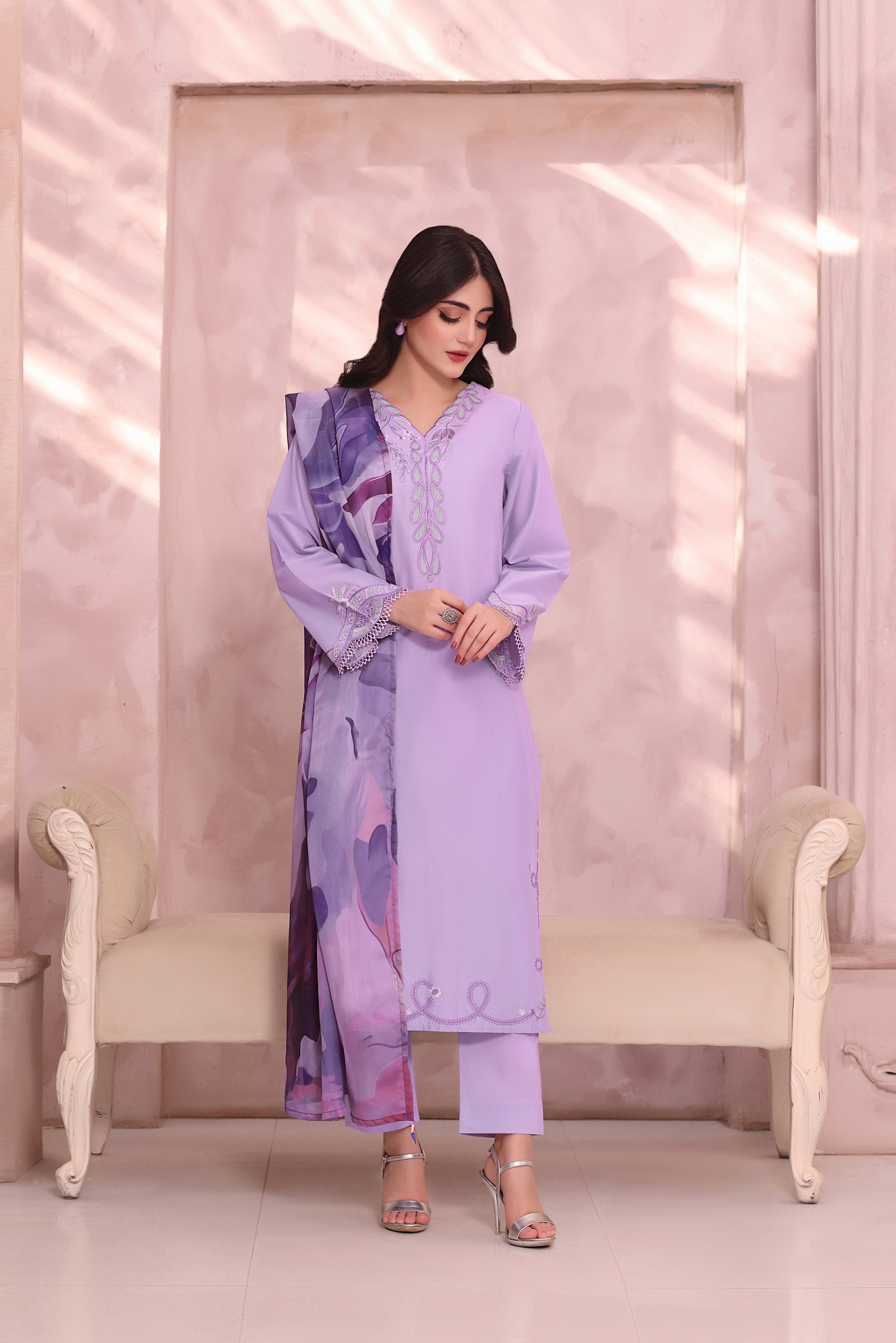 Daydream Embroidered 3PC Lawn Dress