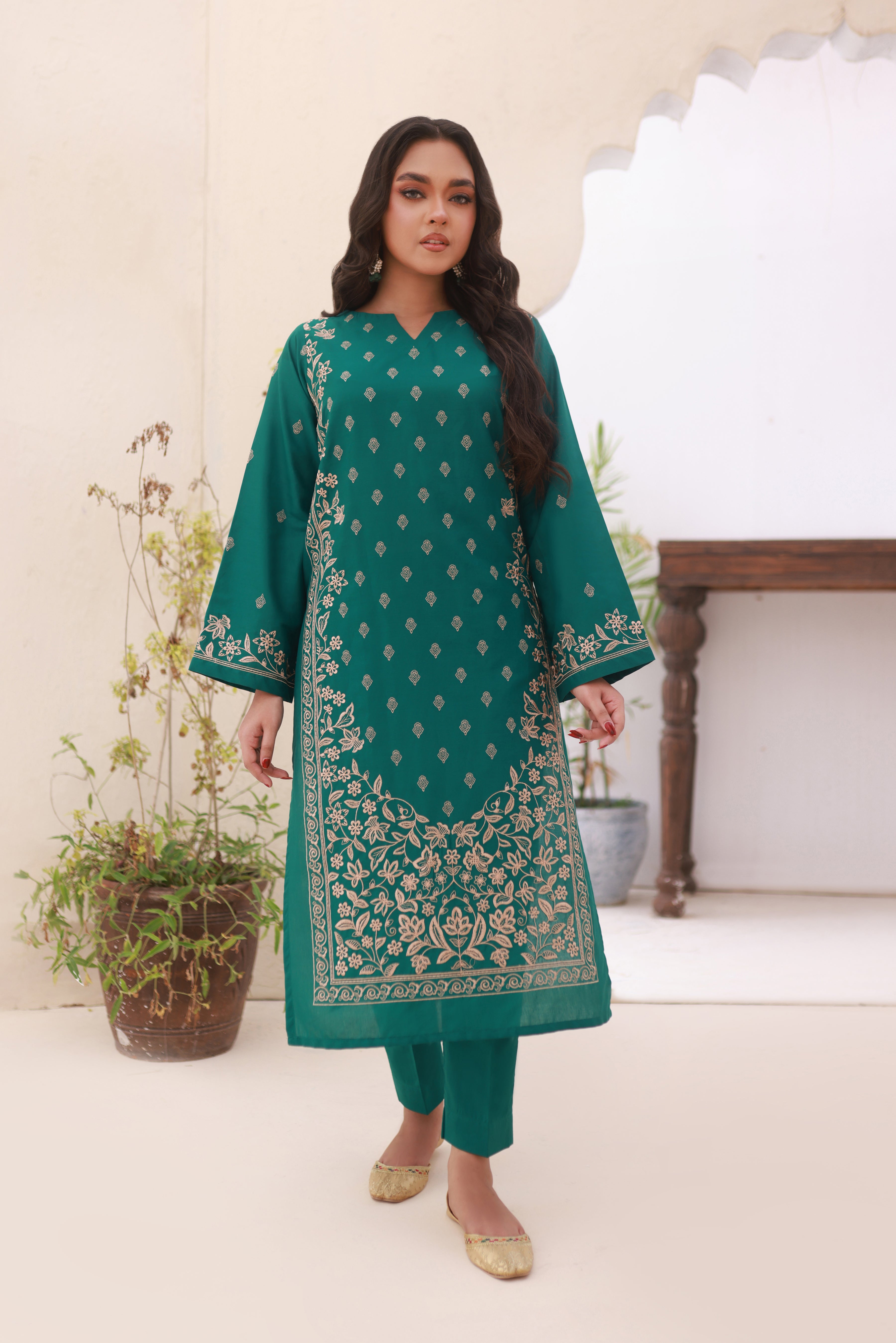 Emerald Embroidered Lawn 2PC Dress