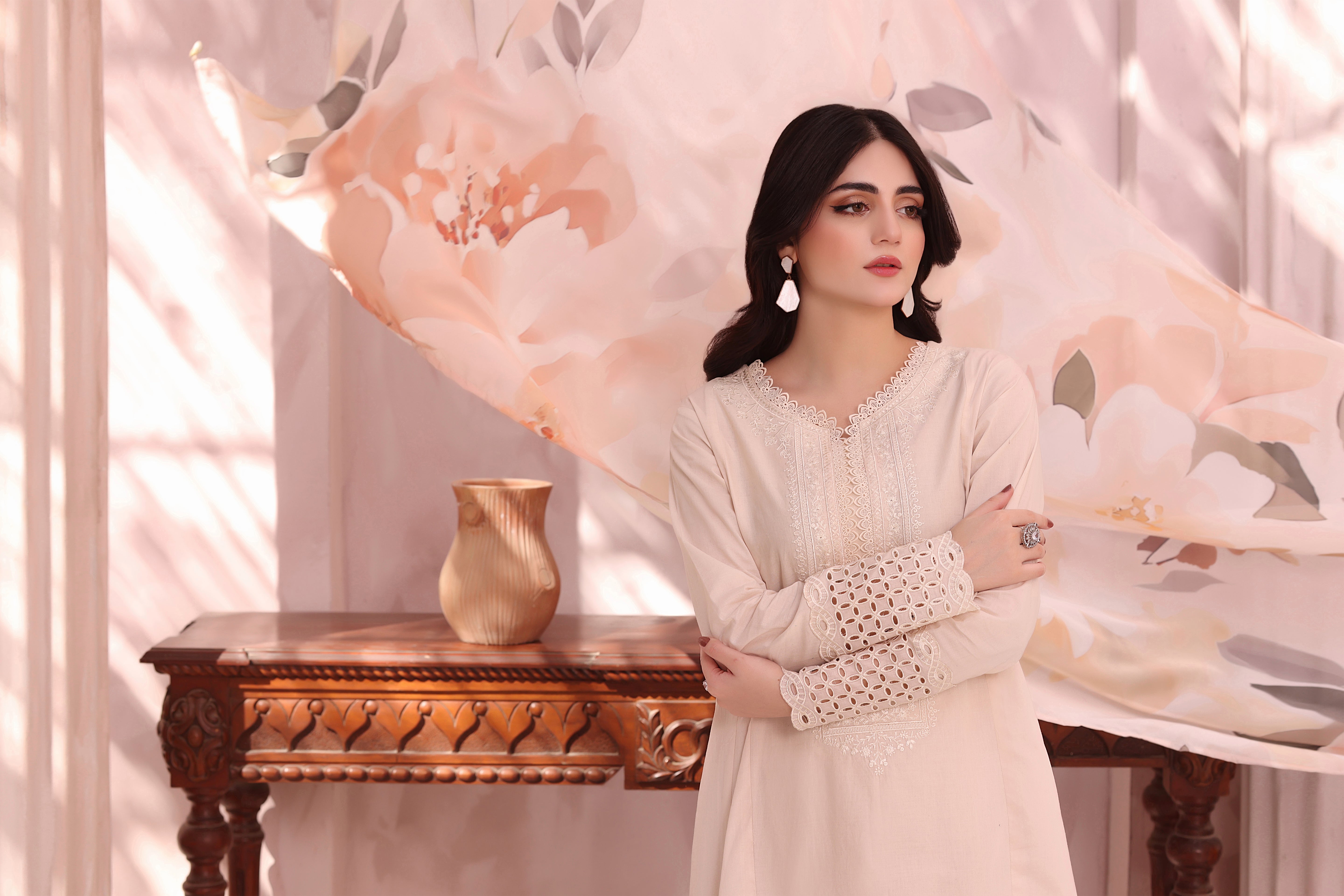 Lotus Embroidered 3PC Lawn Dress