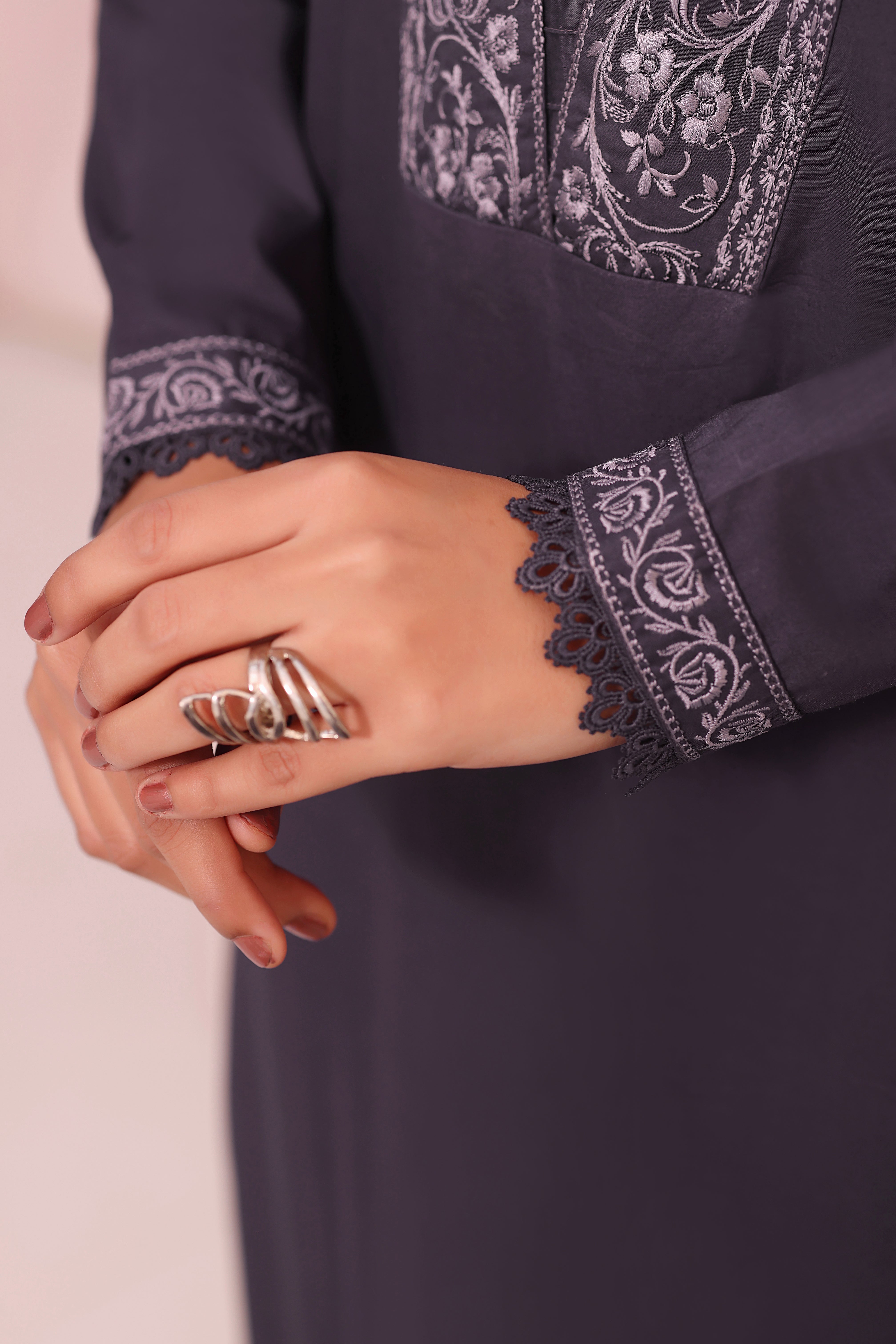 Midnight Embroidered 3PC Lawn Dress