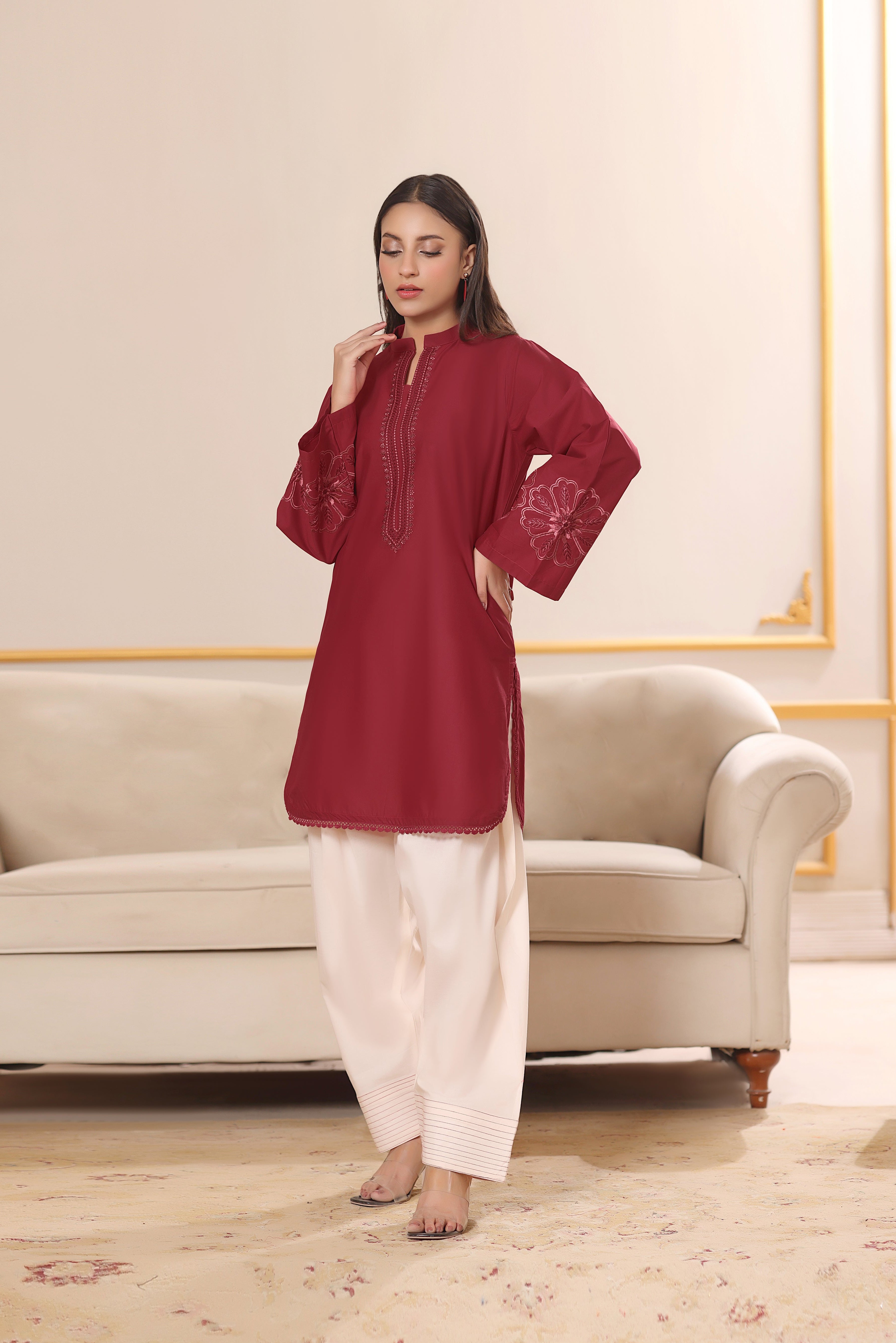 Rosebud Embroidered 3PC Lawn Dress