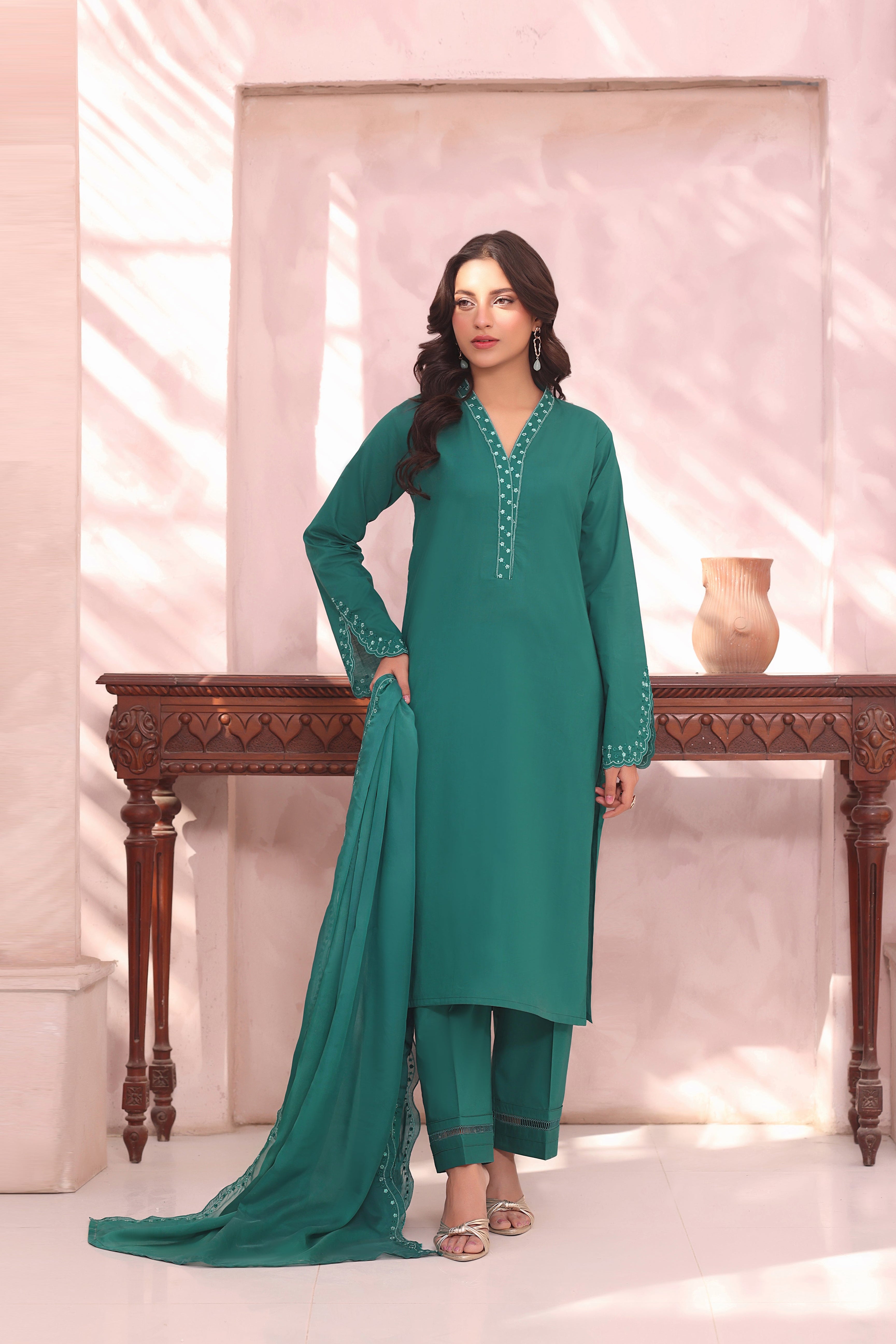 Sofia Embroidered 3PC Lawn Dress