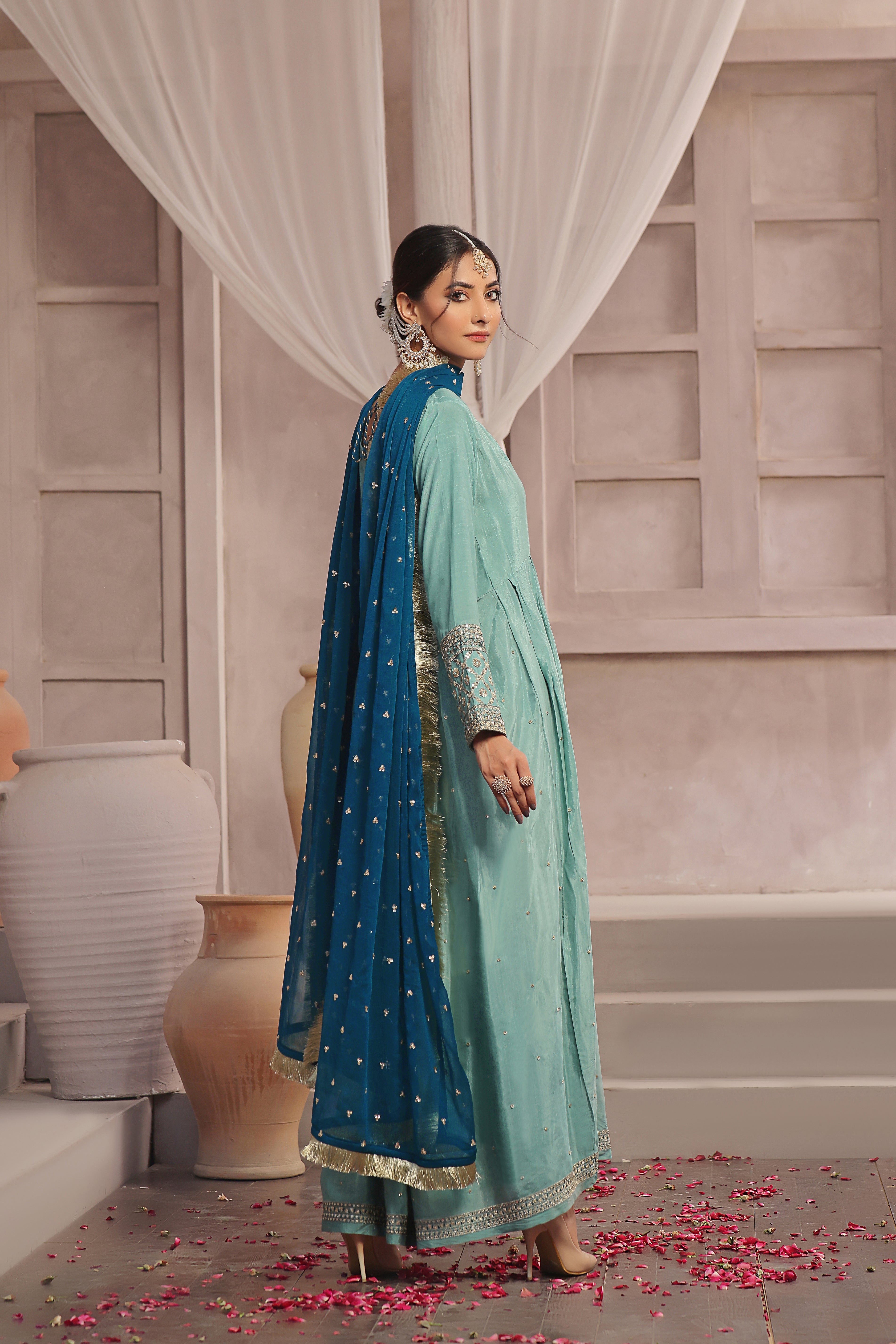 Zebaish Raw Silk Formal Stitched Dress
