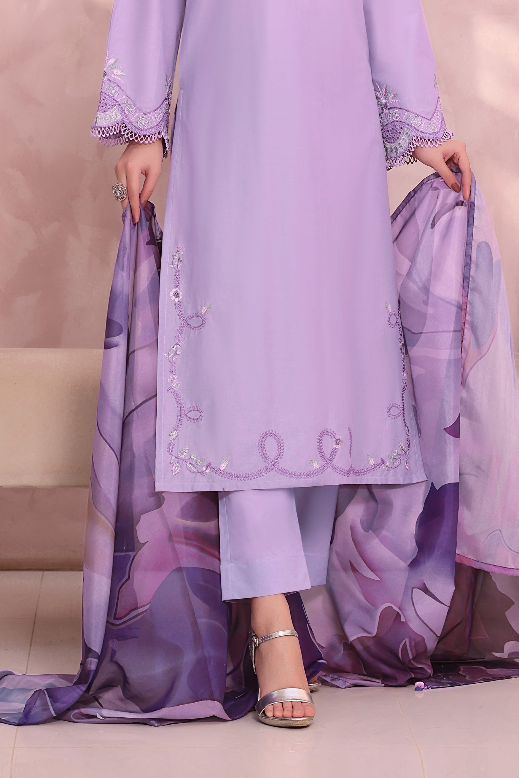 Daydream Embroidered 3PC Lawn Dress