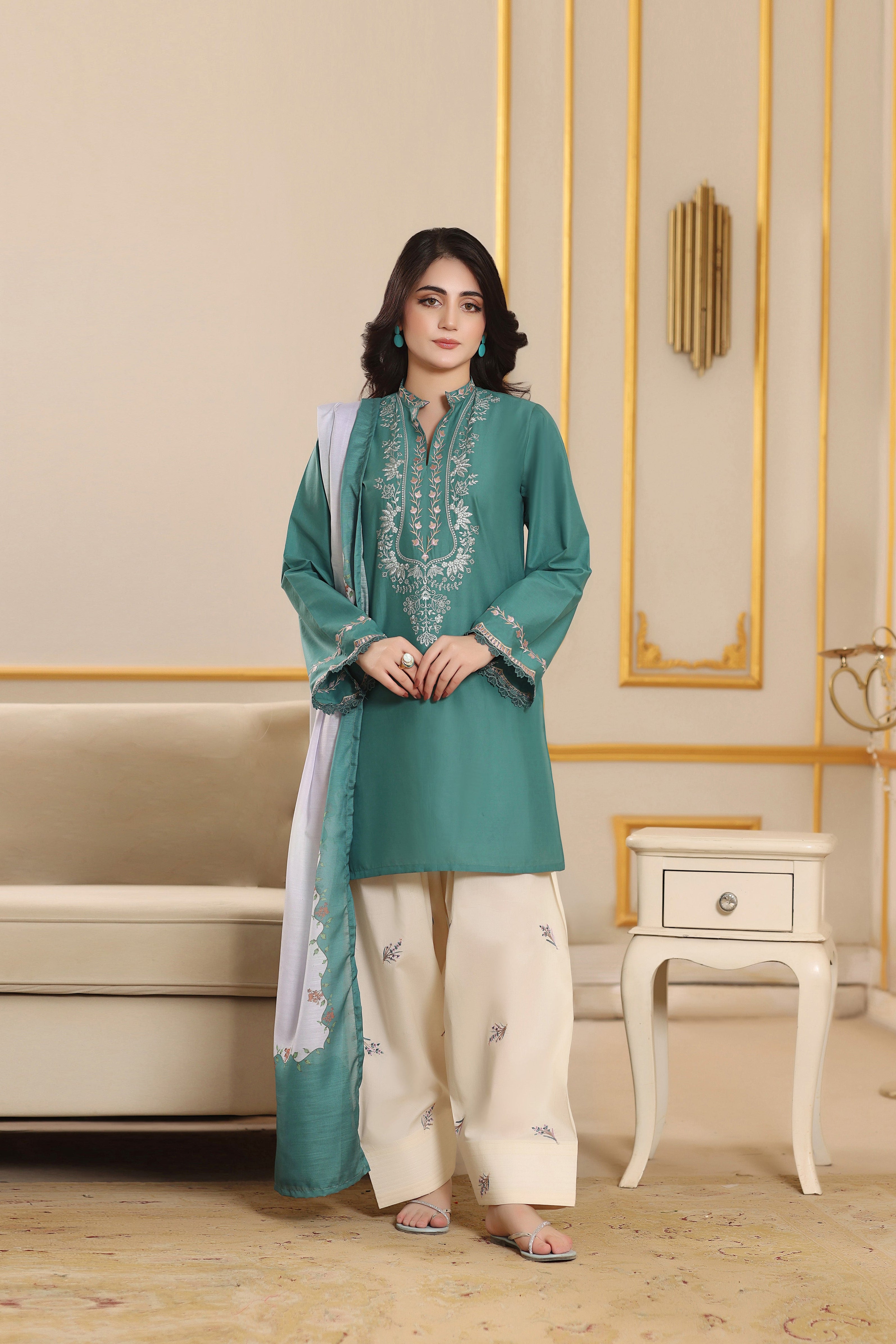 Dew Embroidered 3PC Lawn Dress