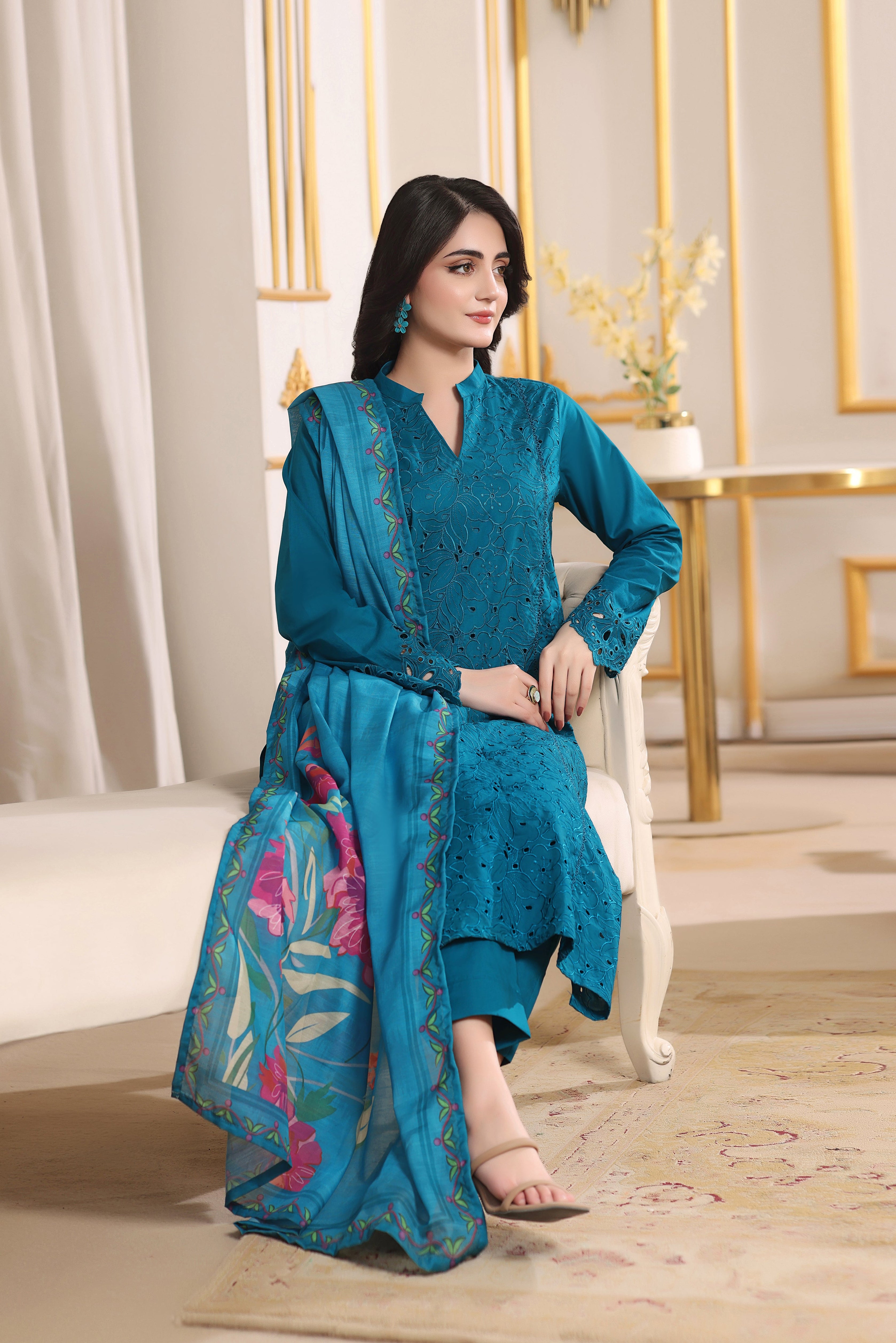 Lovebird Embroidered 3PC Lawn Dress