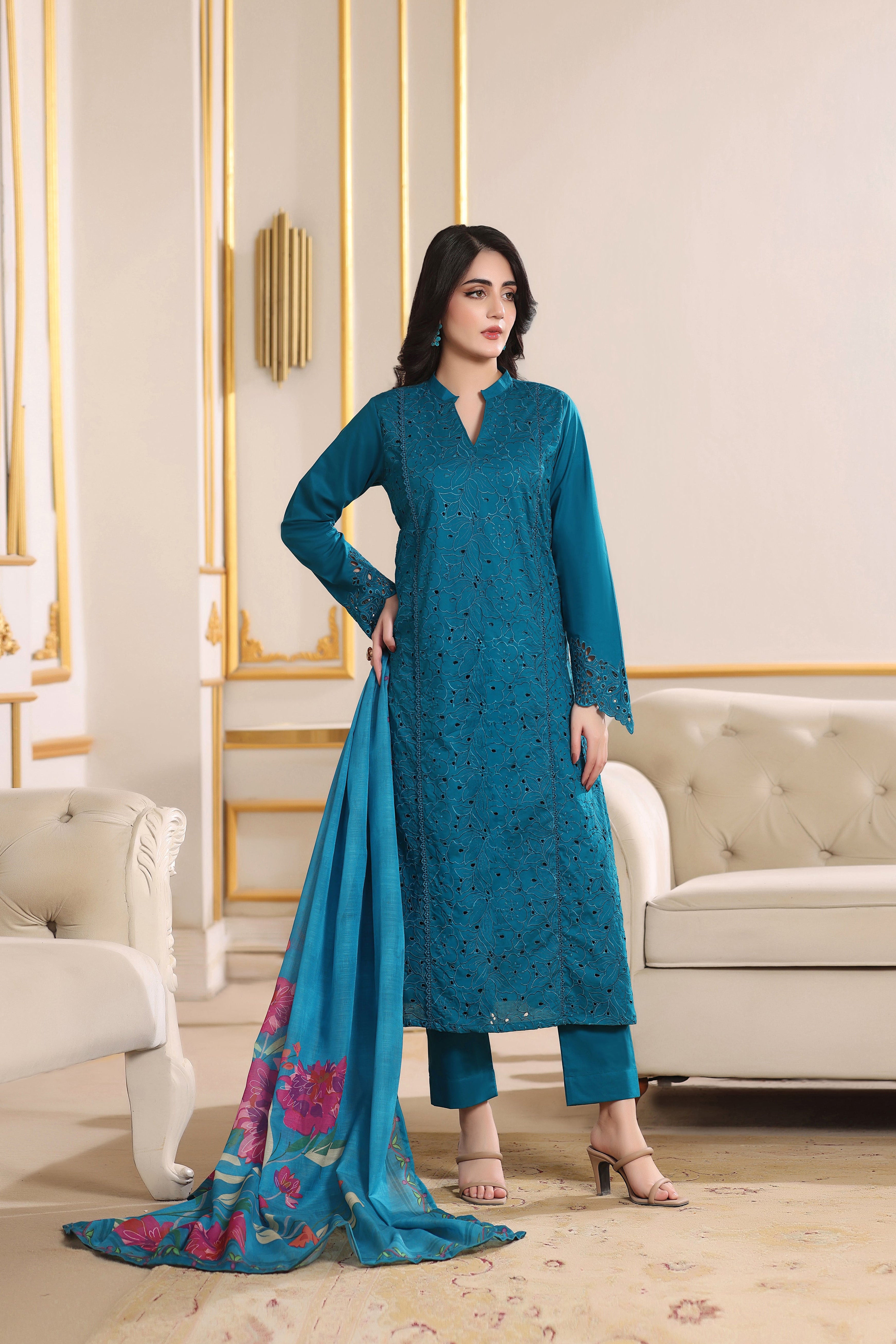 Lovebird Embroidered 3PC Lawn Dress