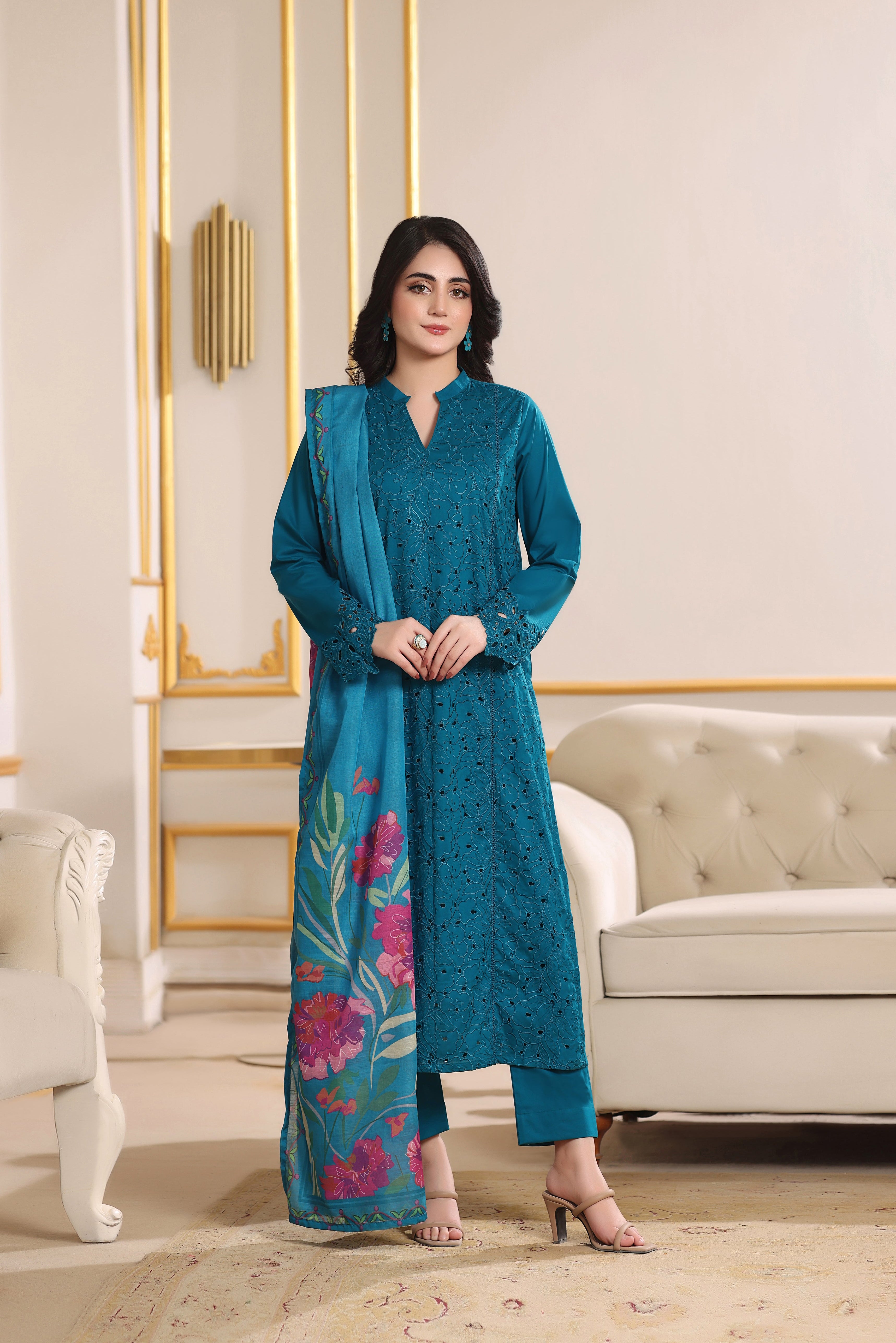 Lovebird Embroidered 3PC Lawn Dress