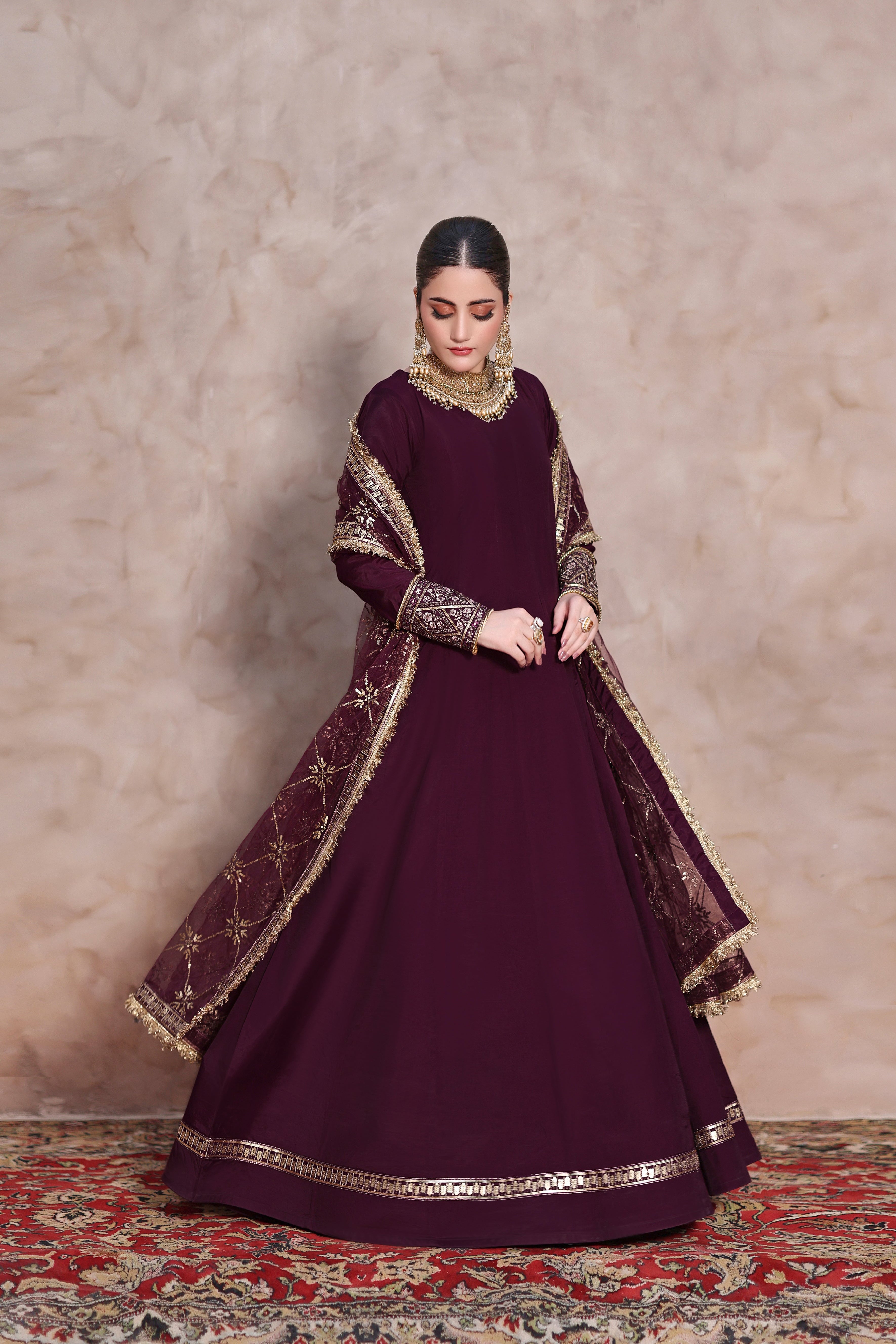 Mi Raqsam RawSilk 3PC Formal Dress